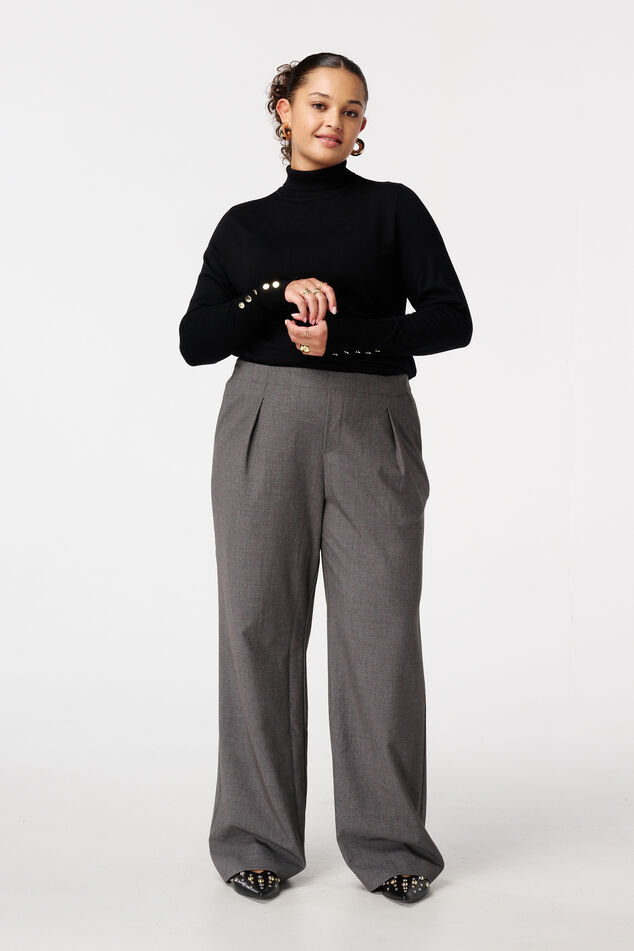 Trui met turtle neck en sierknopen image number 5