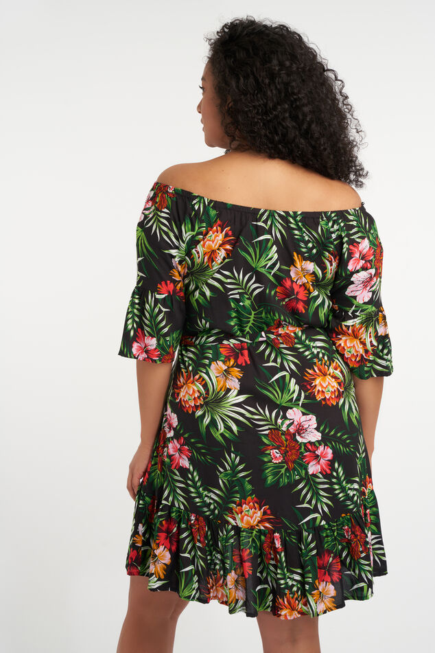 Robe imprimée à épaules dénudées image number 3
