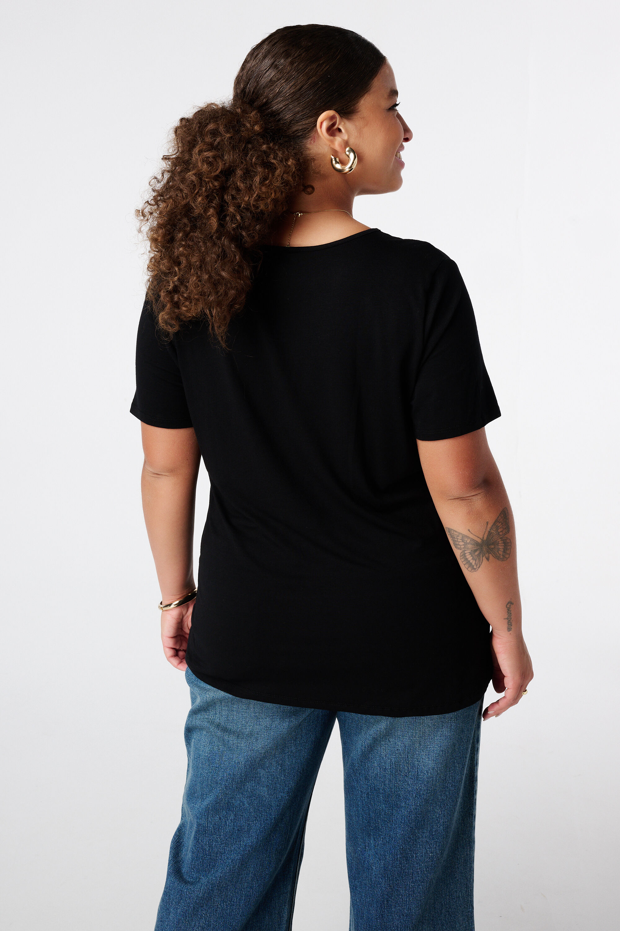 T-shirt &agrave; col en V image number 3