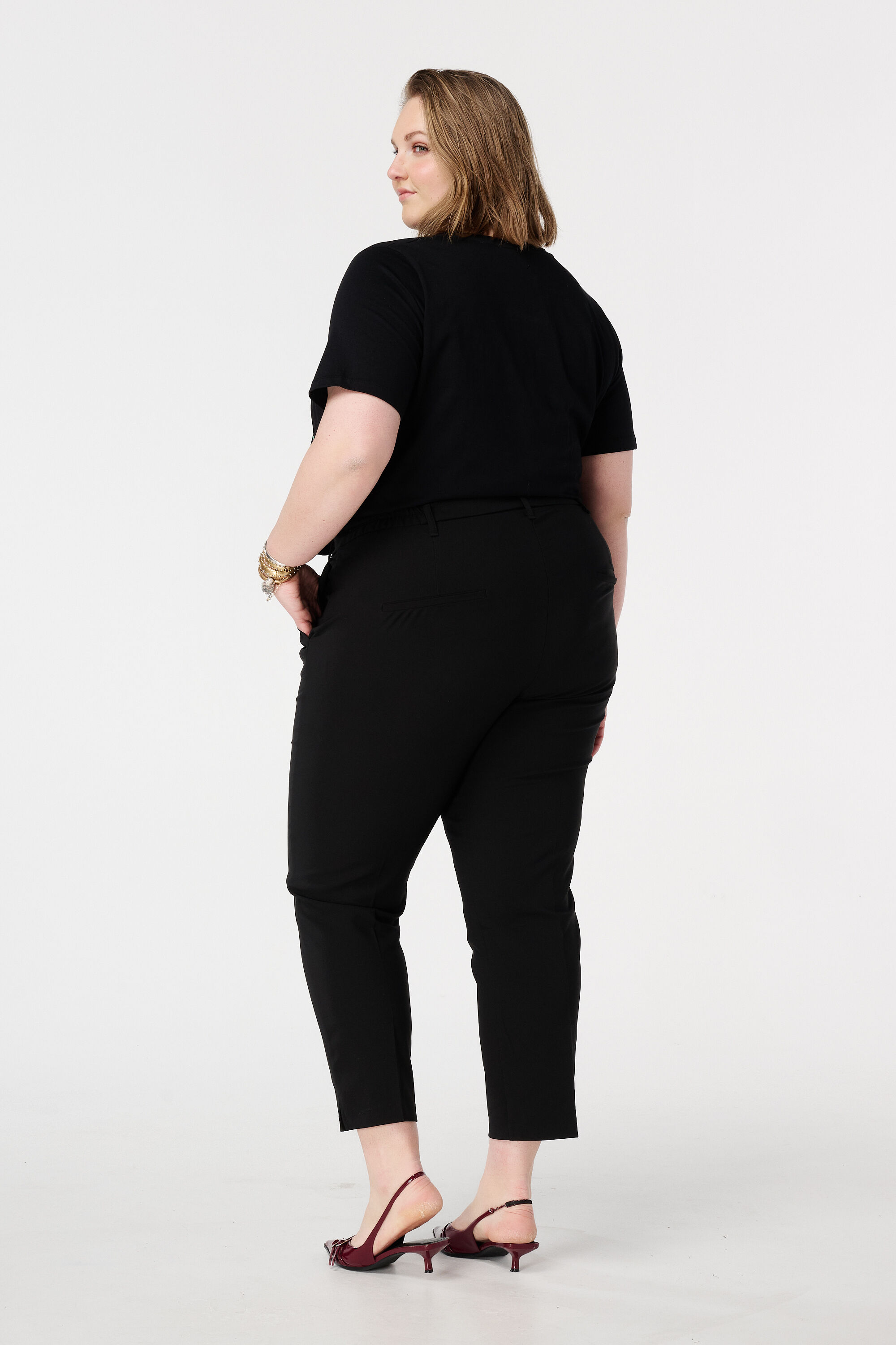 Pantalon droit &agrave; taille &eacute;lastique image number 3