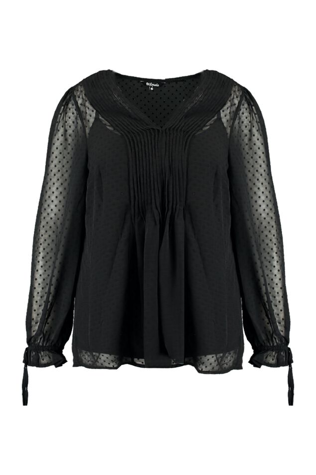 Transparante blouse met stipjes image number 1