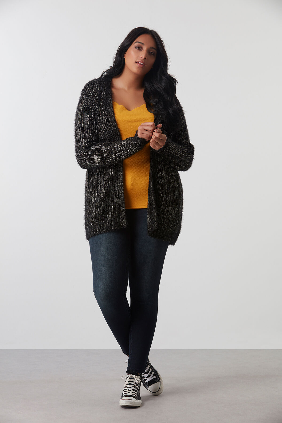 Cardigan en tricot ample avec lurex image number 5