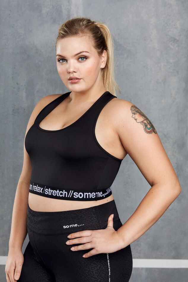 Korte sporttop met kruisbandjes image number 0