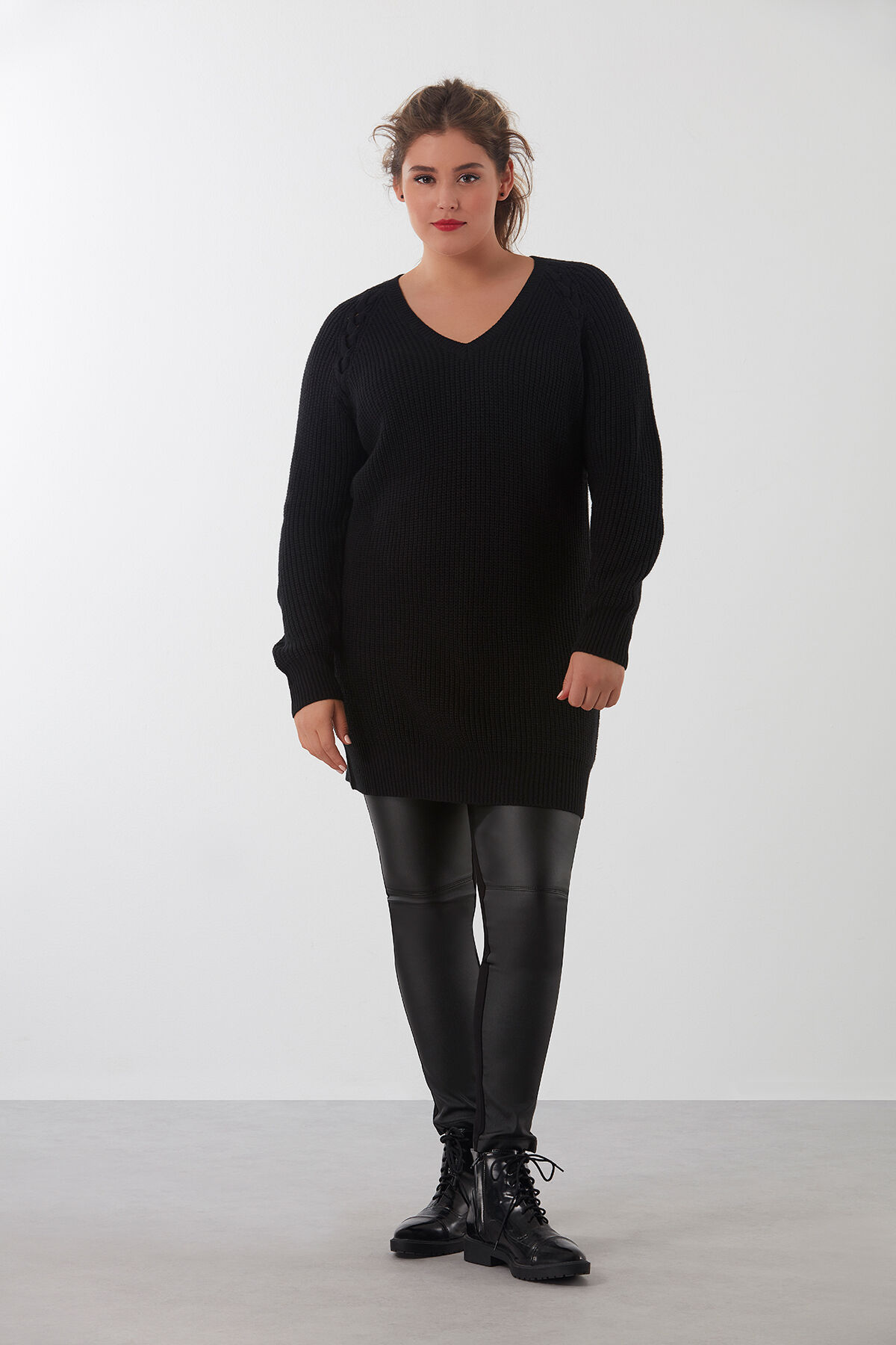 Legging met imitatieleren voorkant image number 4