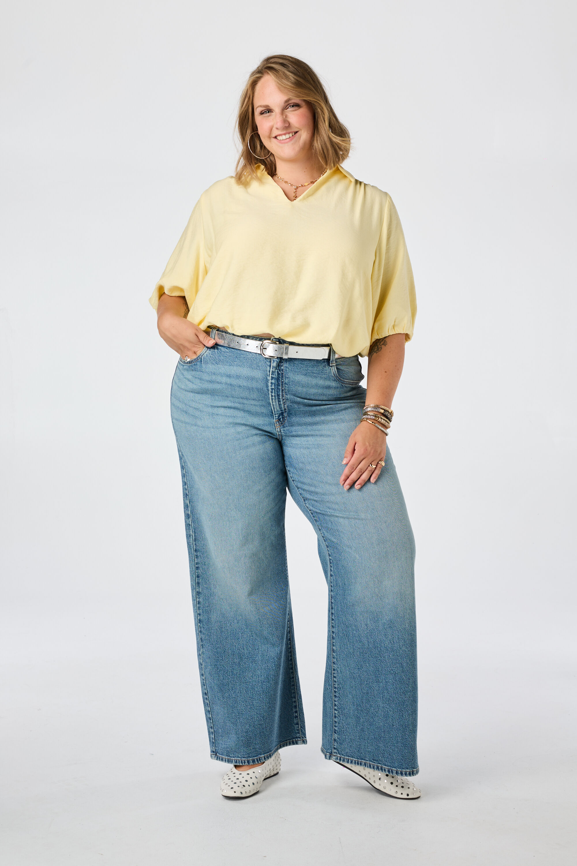 Blouse met pofmouwen image number 5
