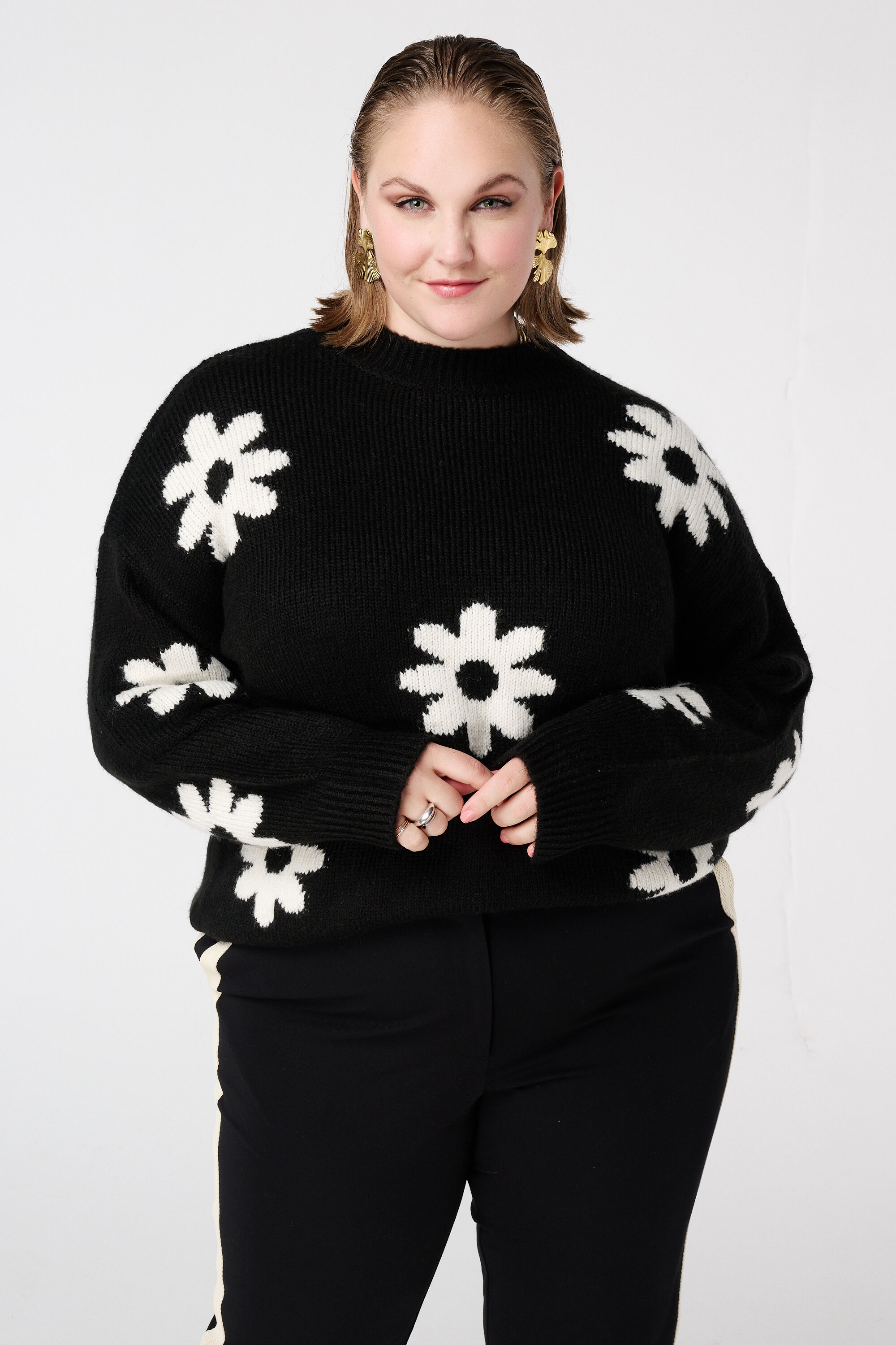 Trui met bloemen print