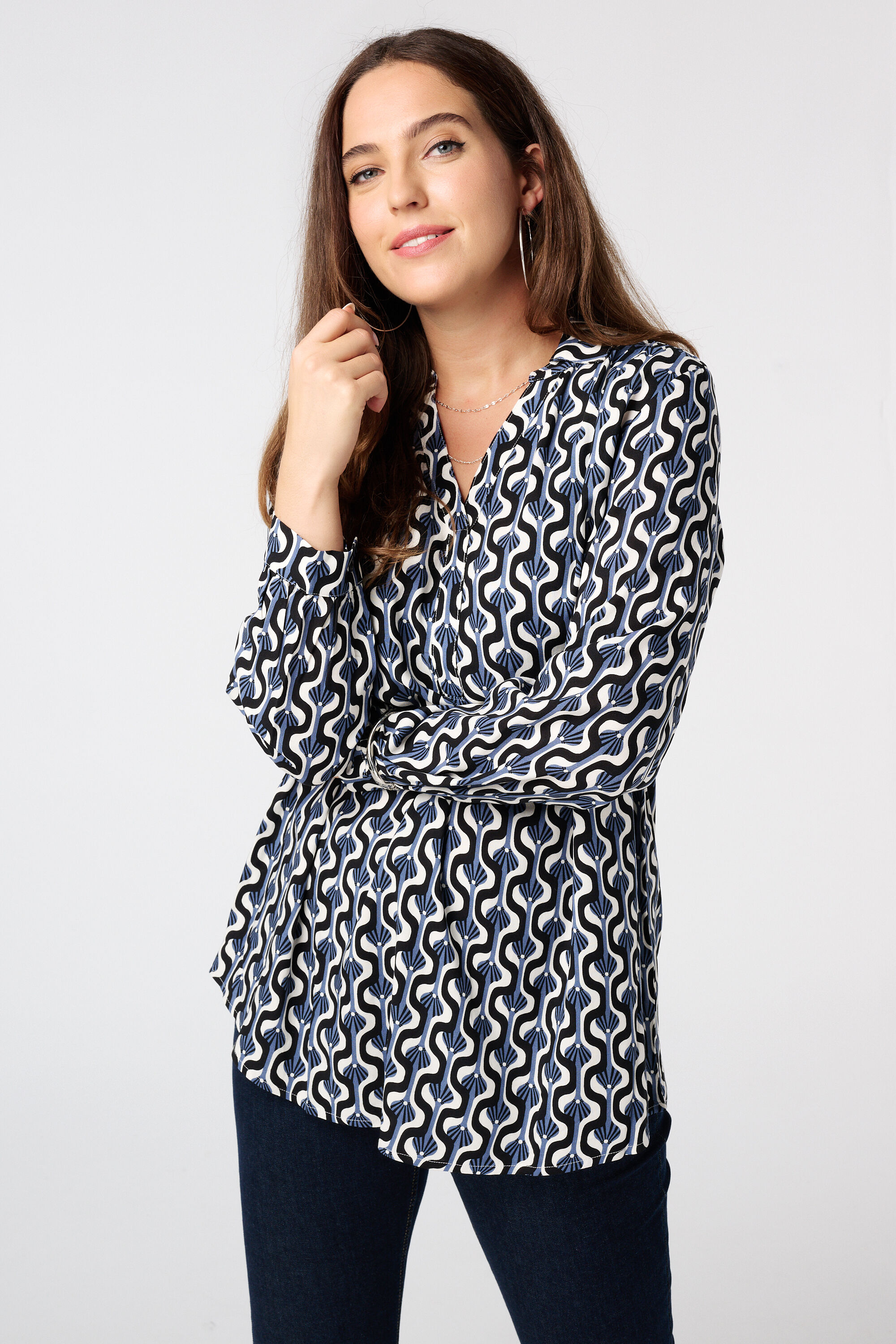 Oversized blouse met print
