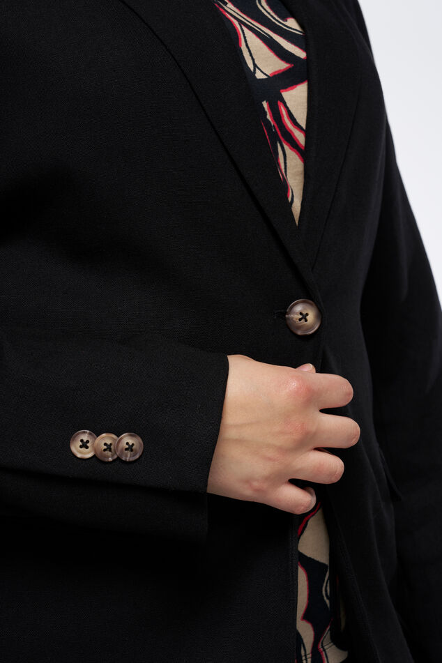 Rechtvallende blazer met linnen image number 4