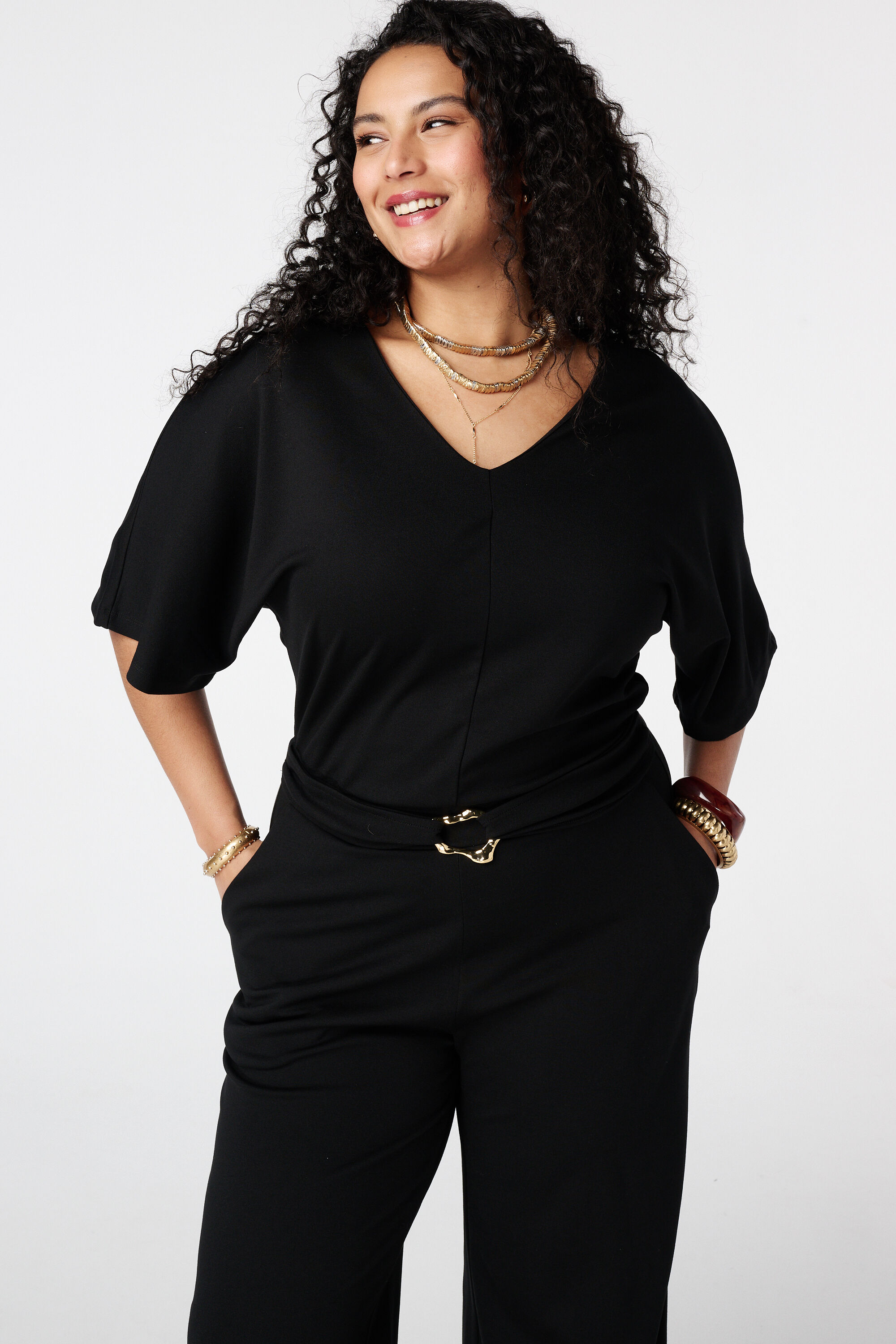 Combinaison wide leg avec ceinture image number 5