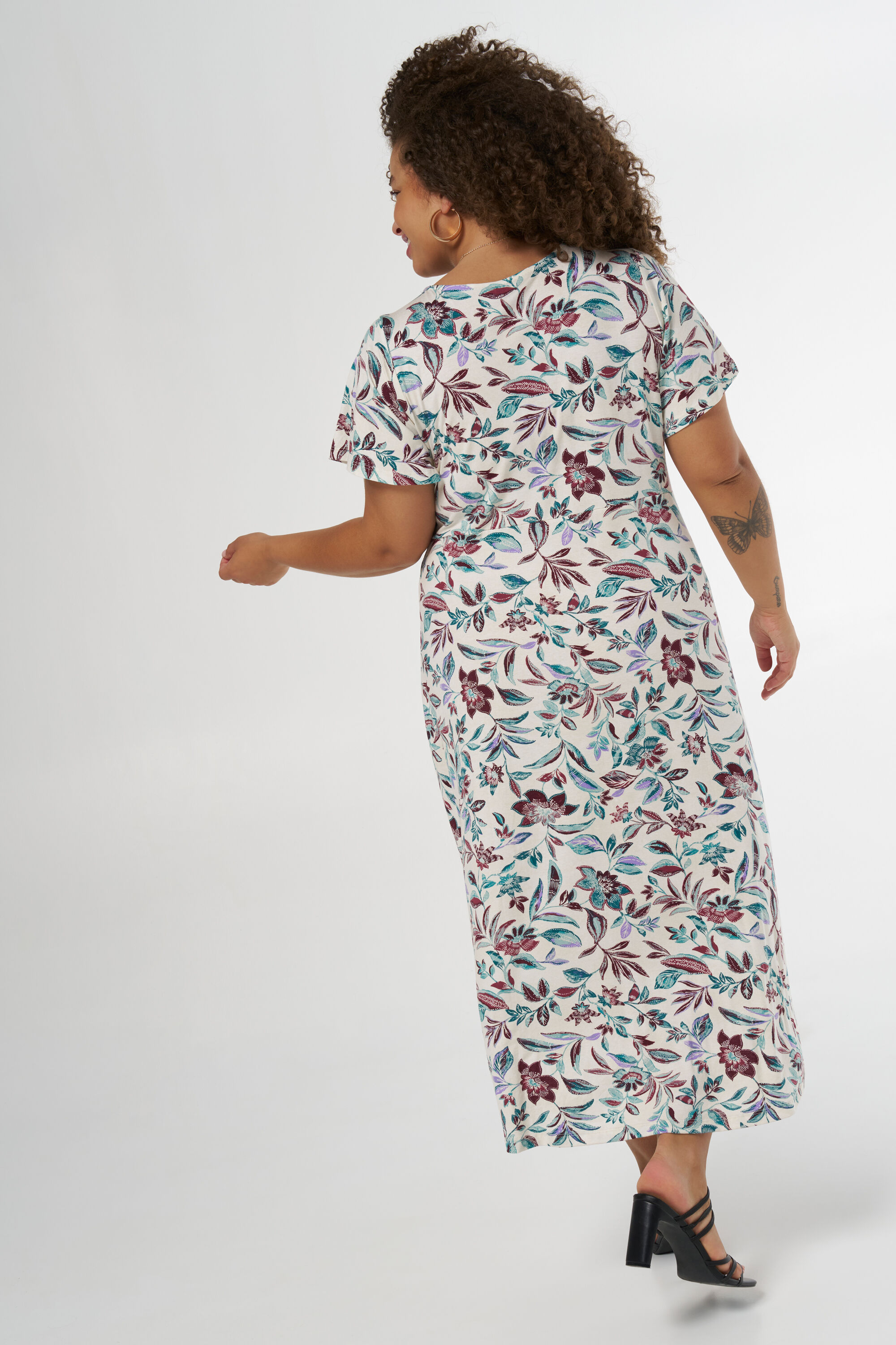 Midi jurk met bloemenprint image number 3