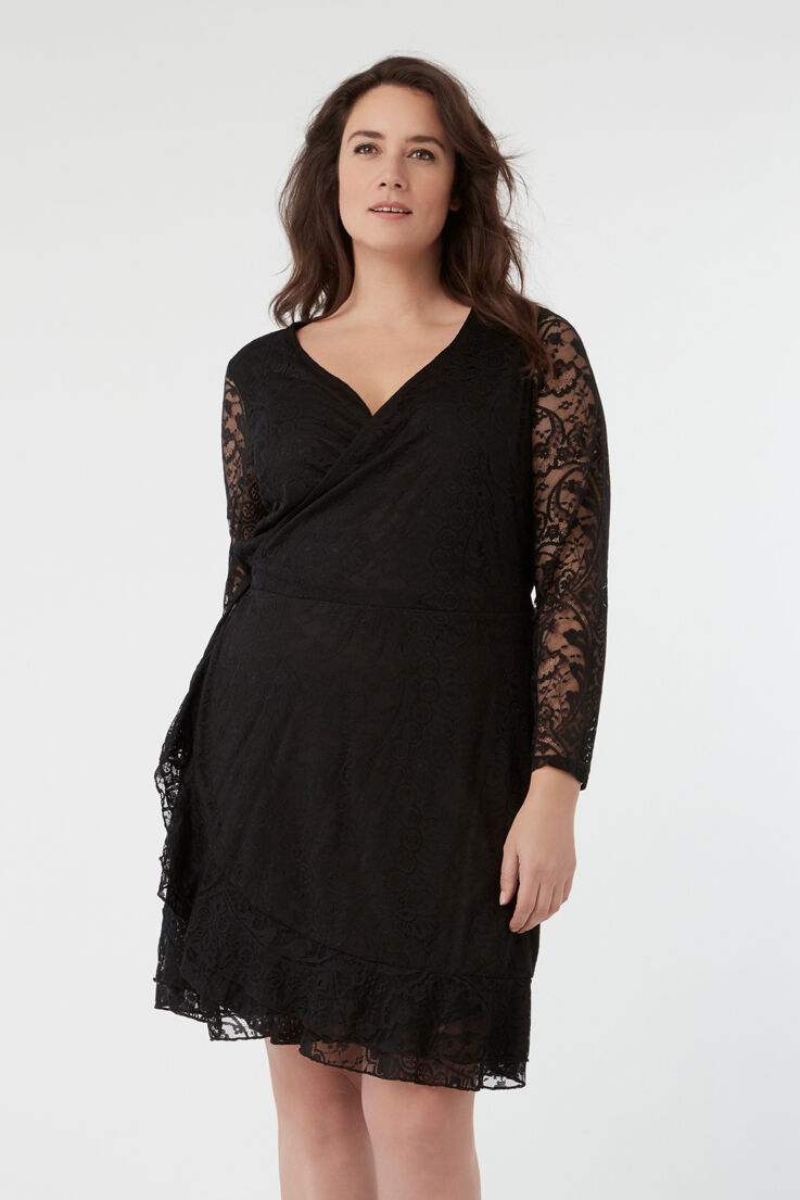 Robe portefeuille dentelle hot sale