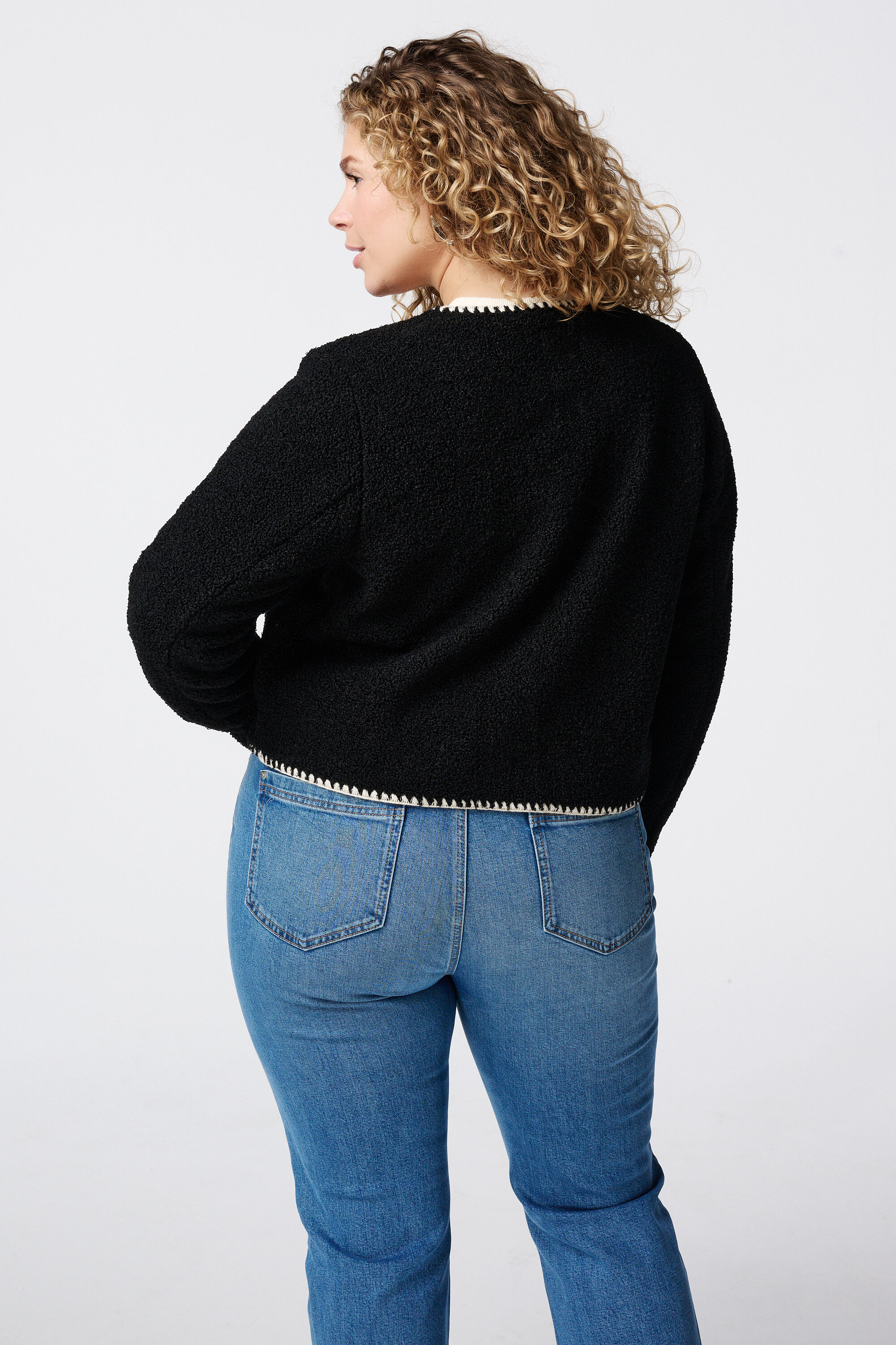 Teddy jacket met contrast details image number 3