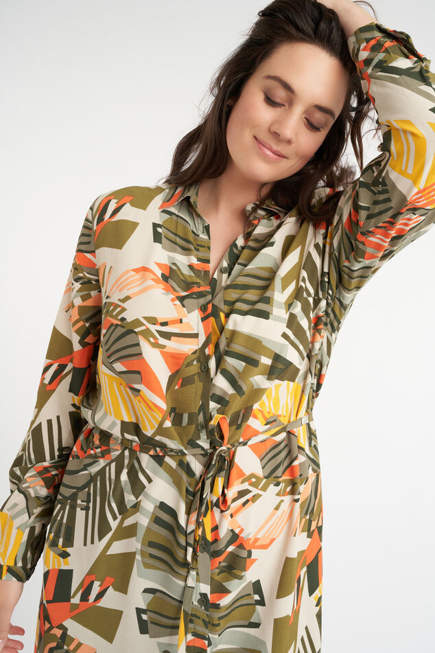 Maxi jurk met strikceintuur image number 4