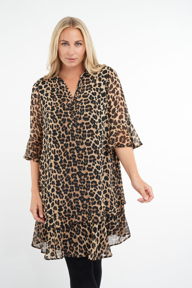 Jurk met volant en print image number 0