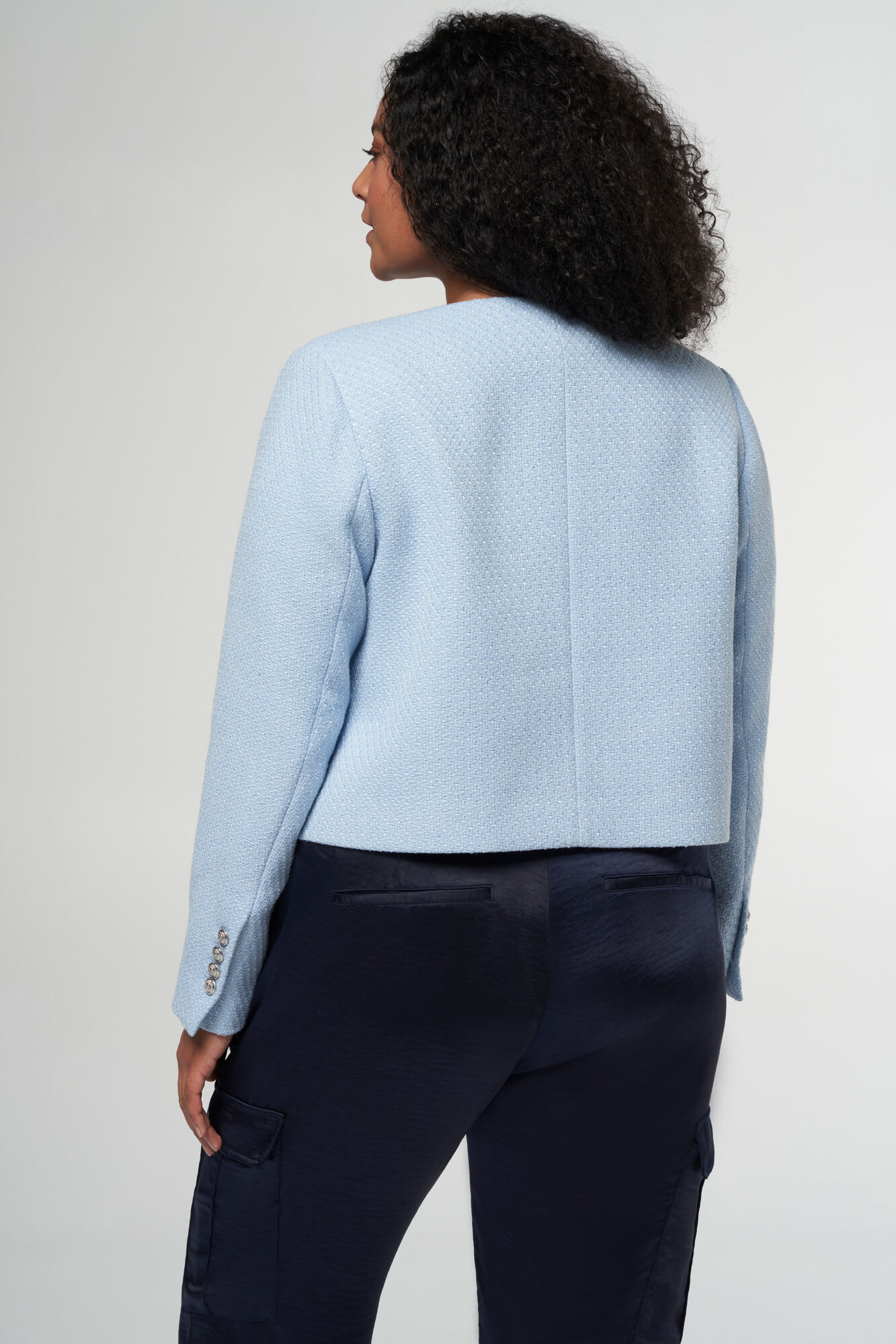 Veste courte en tweed avec boutons m&eacute;tal image number 3