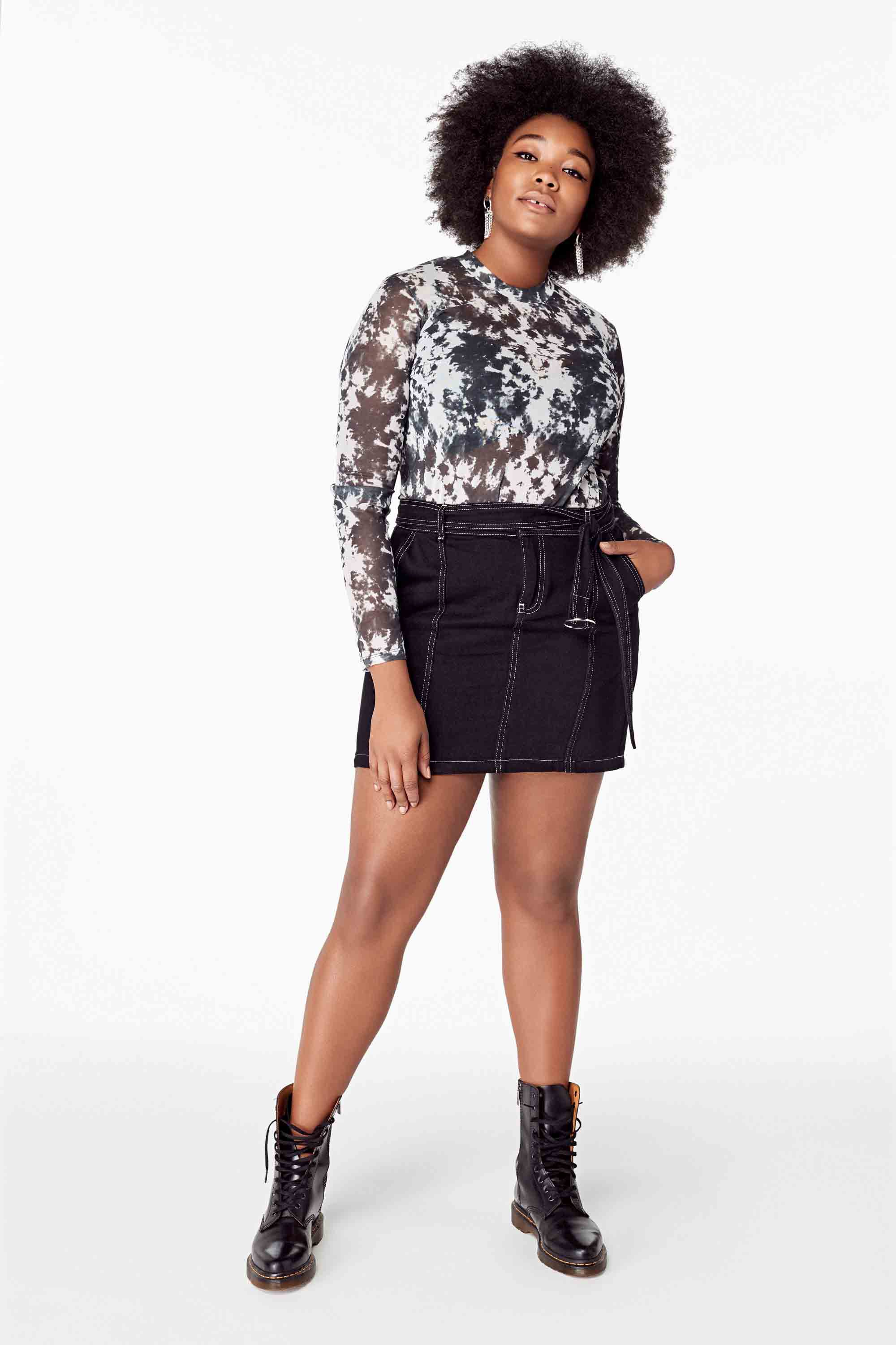 Femmes Jupe avec ceinture MS Mode