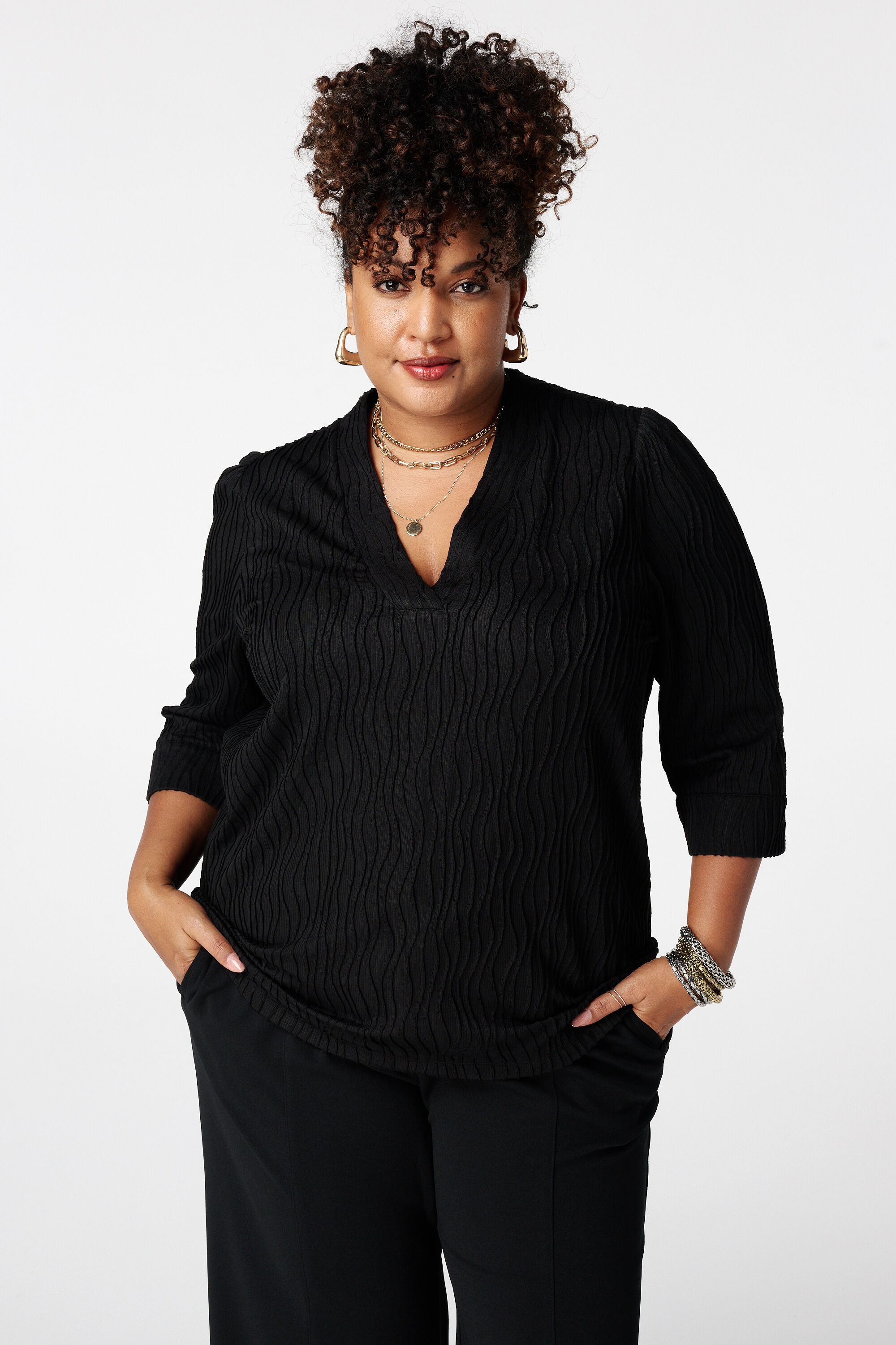 Haut avec structure ondul&eacute;e