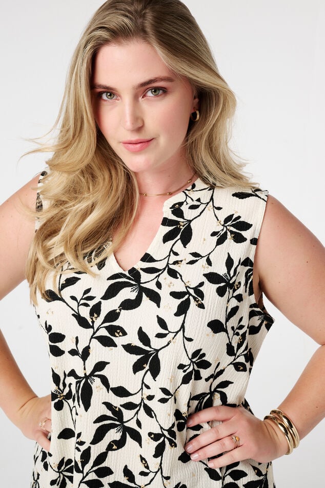 Mouwloze top met print image number 4