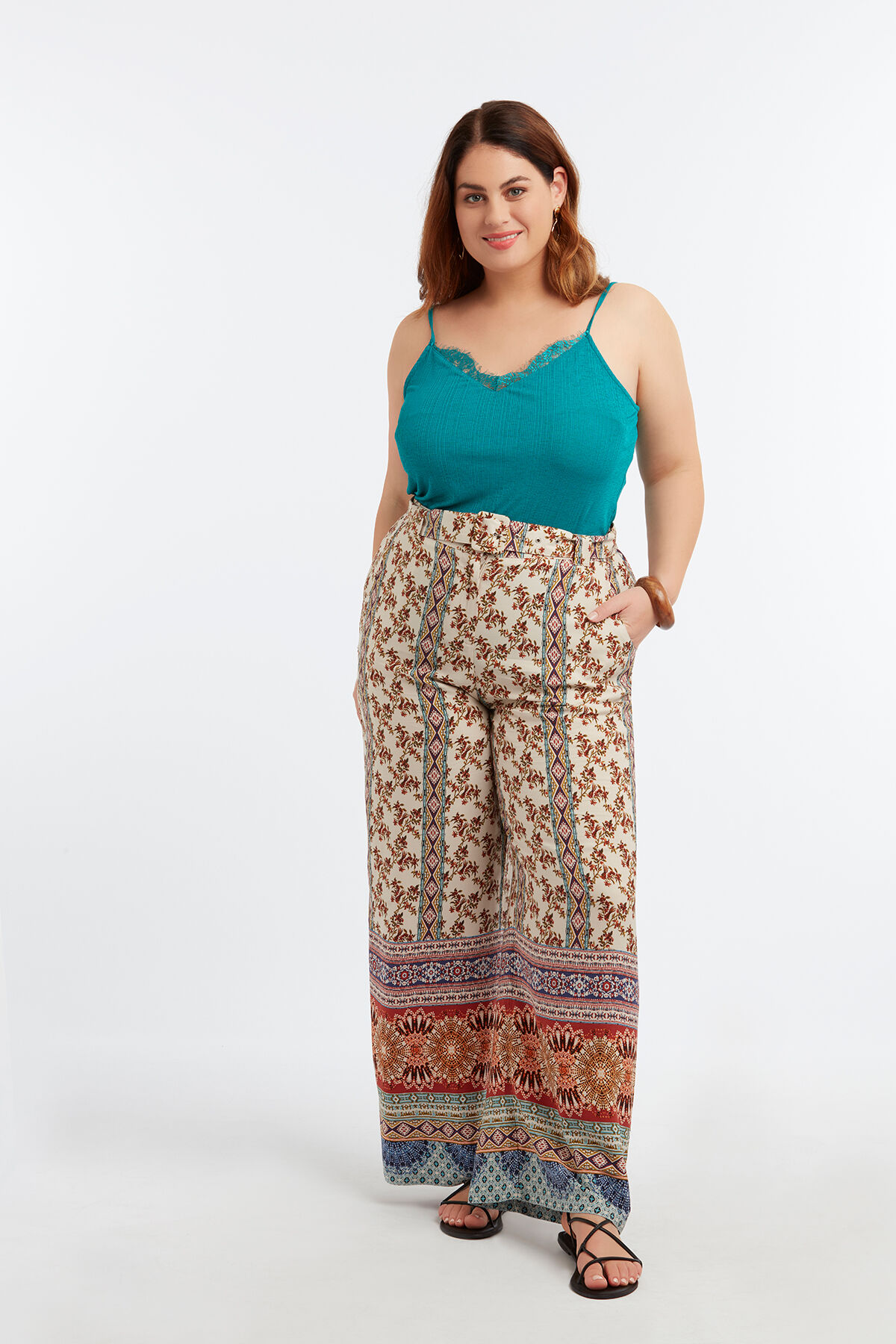 Wijdvallende broek met print image number 5