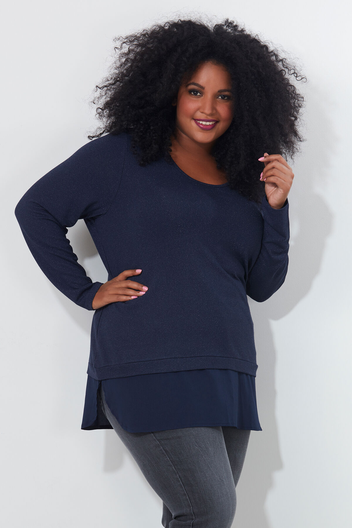 T-Shirt met chiffonstrook image number 0