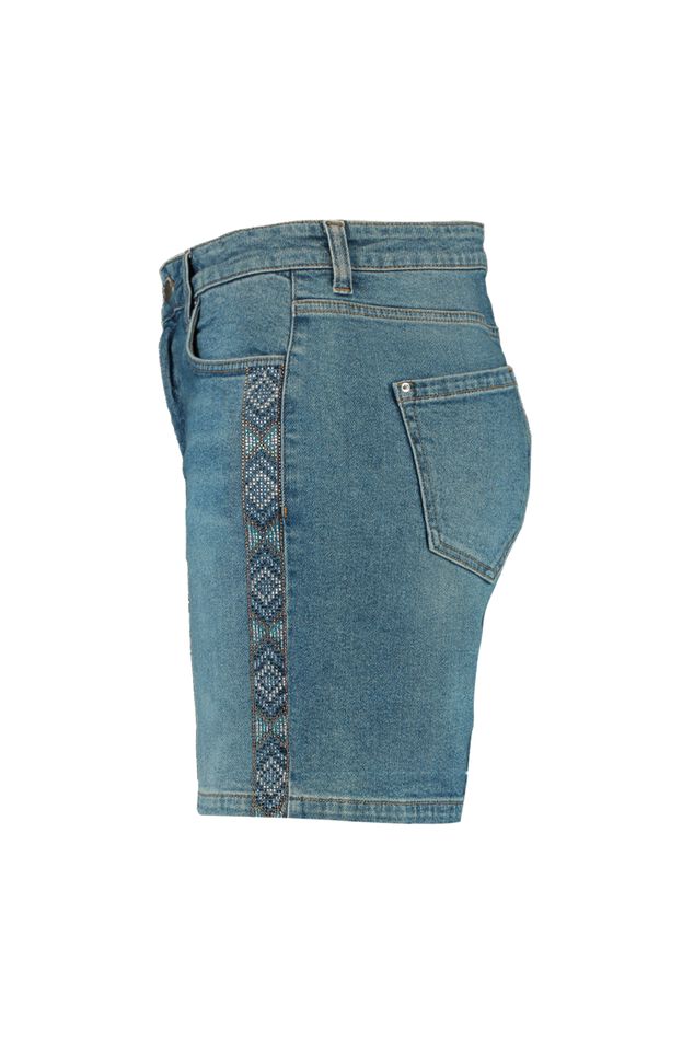 Denim short met strass steentjes image number 1