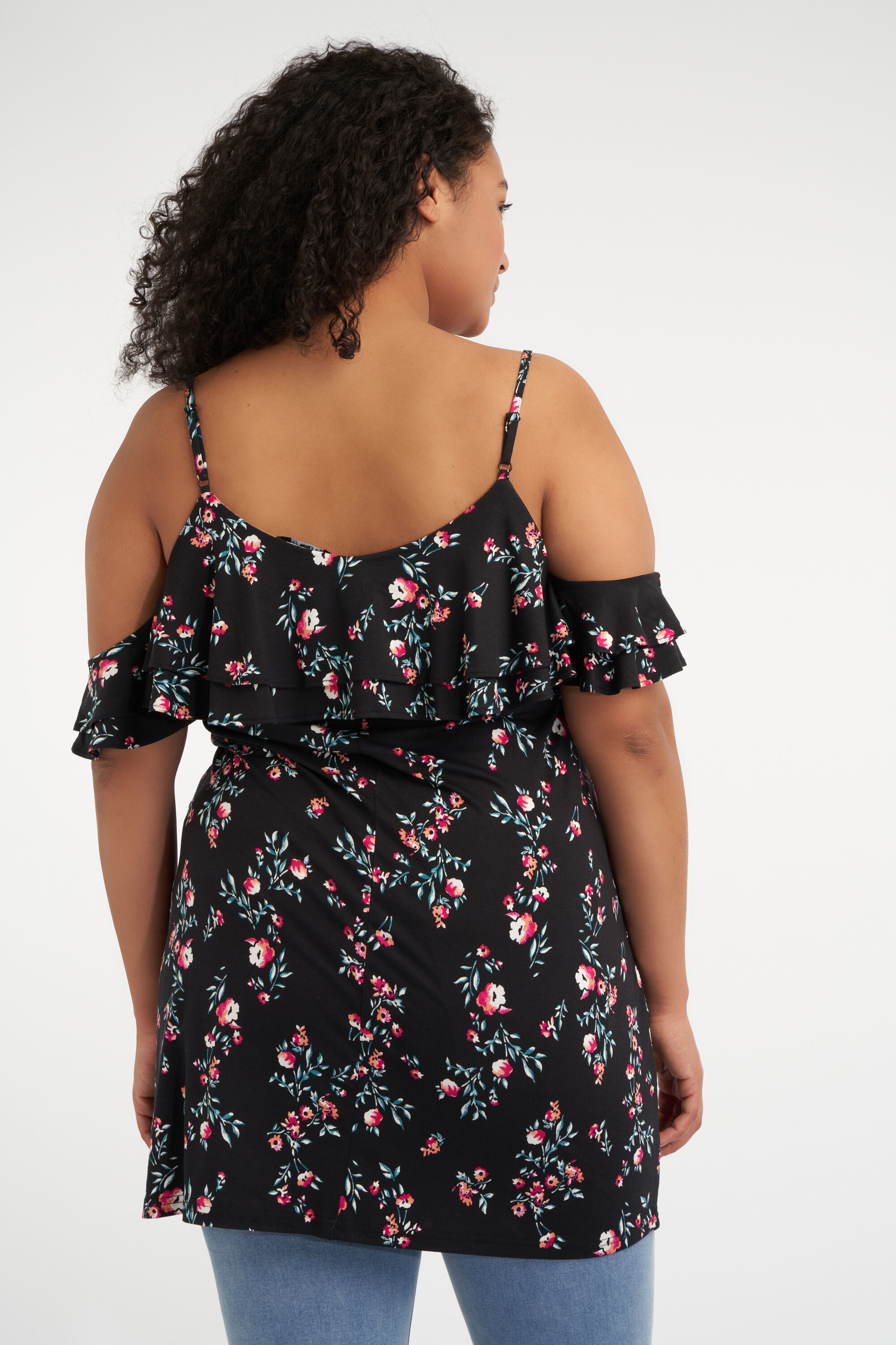 Cold shoulder top met volant image number 3