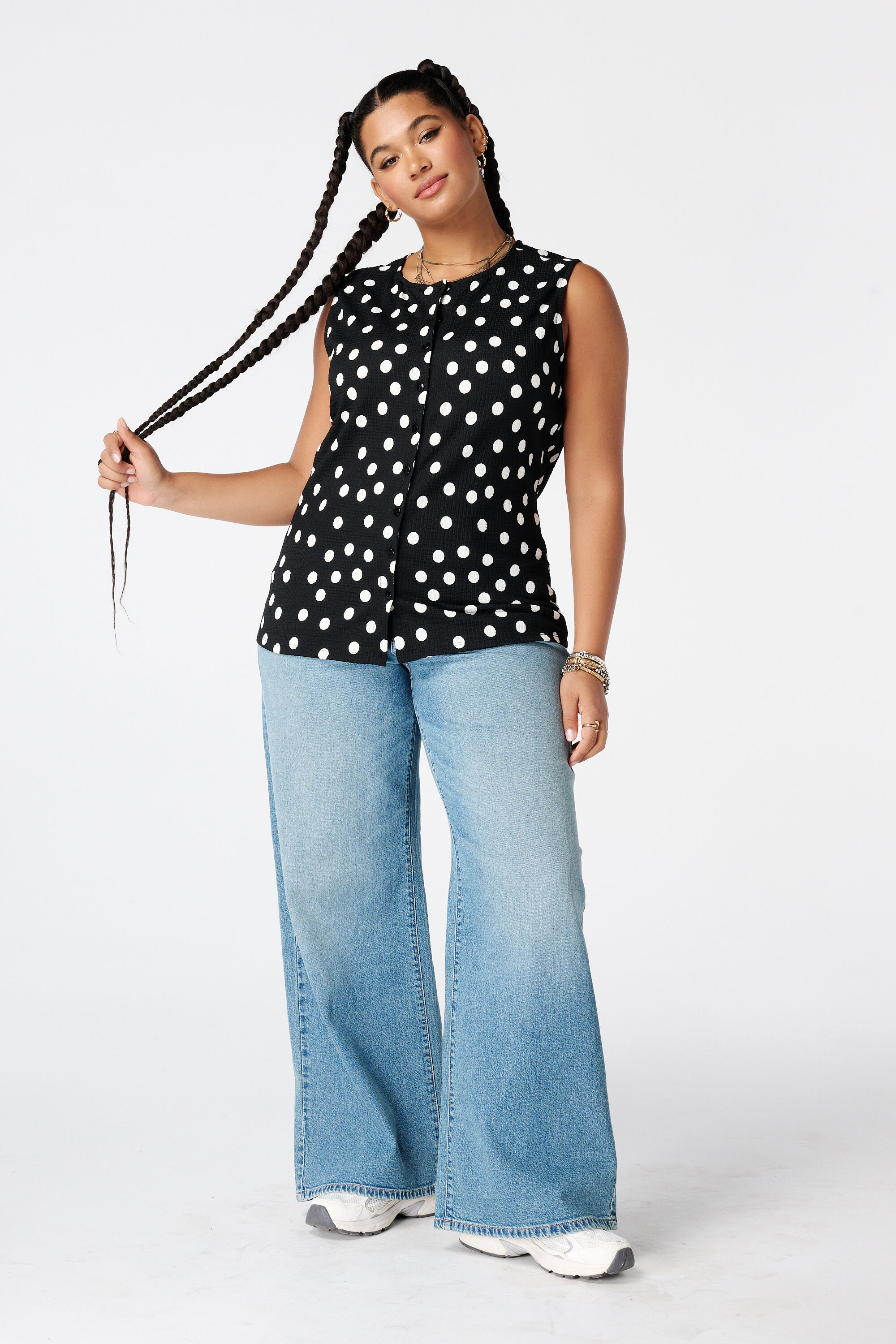 Mouwloze top met print image number 5