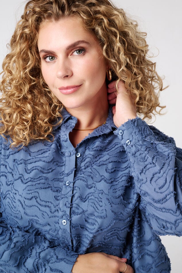 Blouse oversize en tissu structuré image number 4