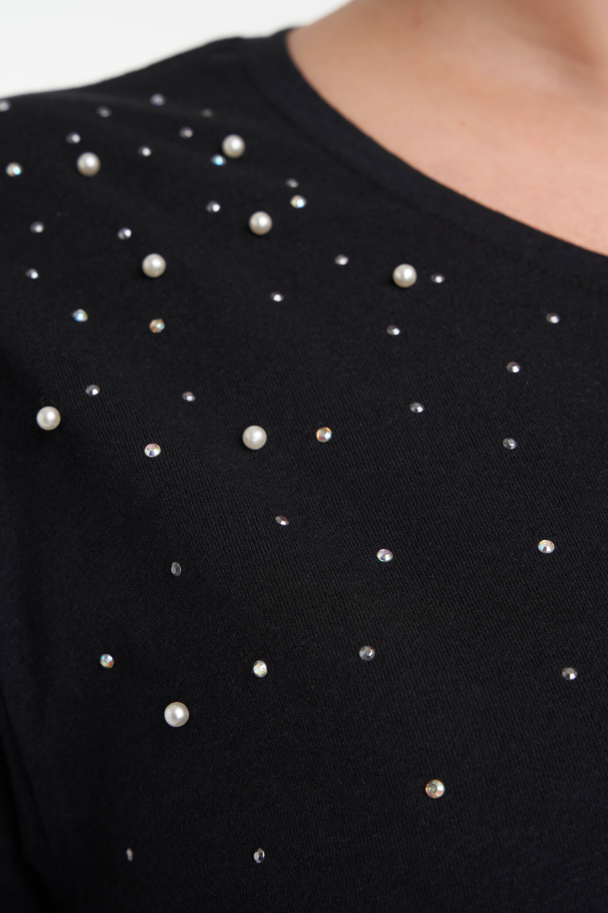 Dames T shirt met strass steentjes MS Mode