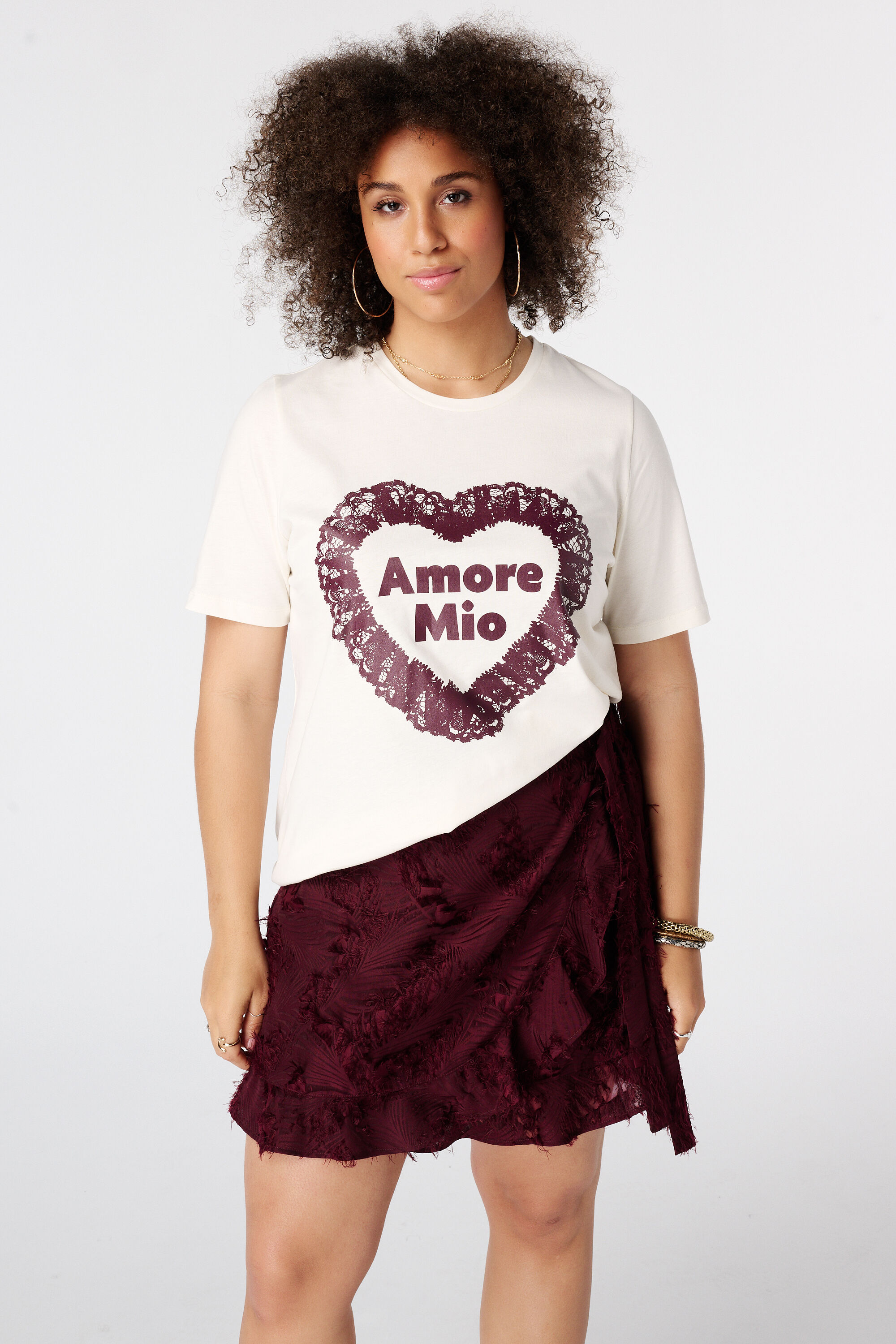 T shirt avec illustration en dentelle