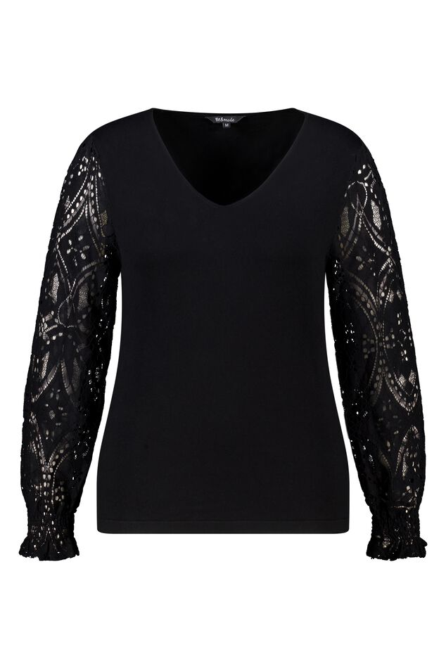 Top met kanten mouwen image number 1