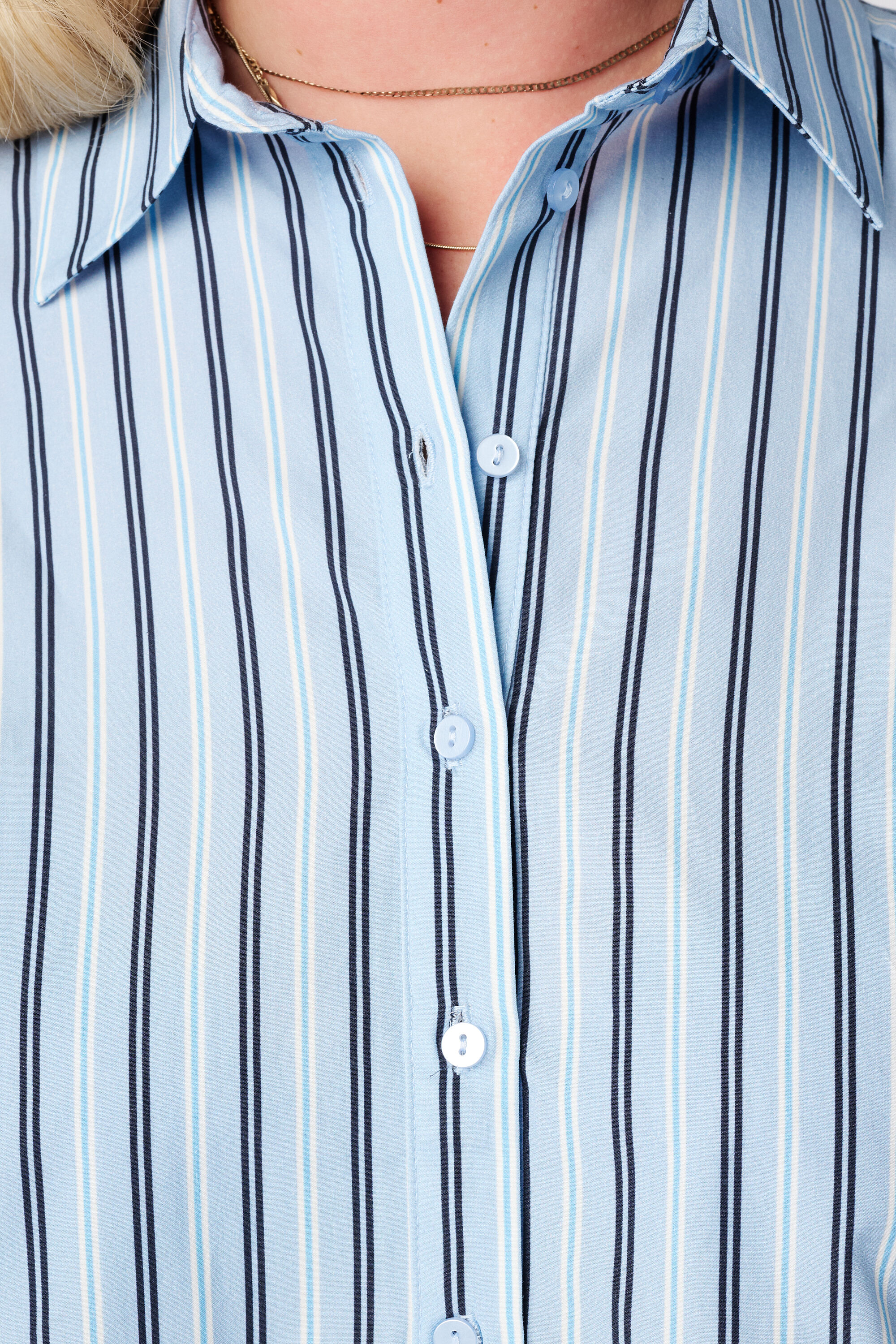 Gestreepte ballon blouse image number 4