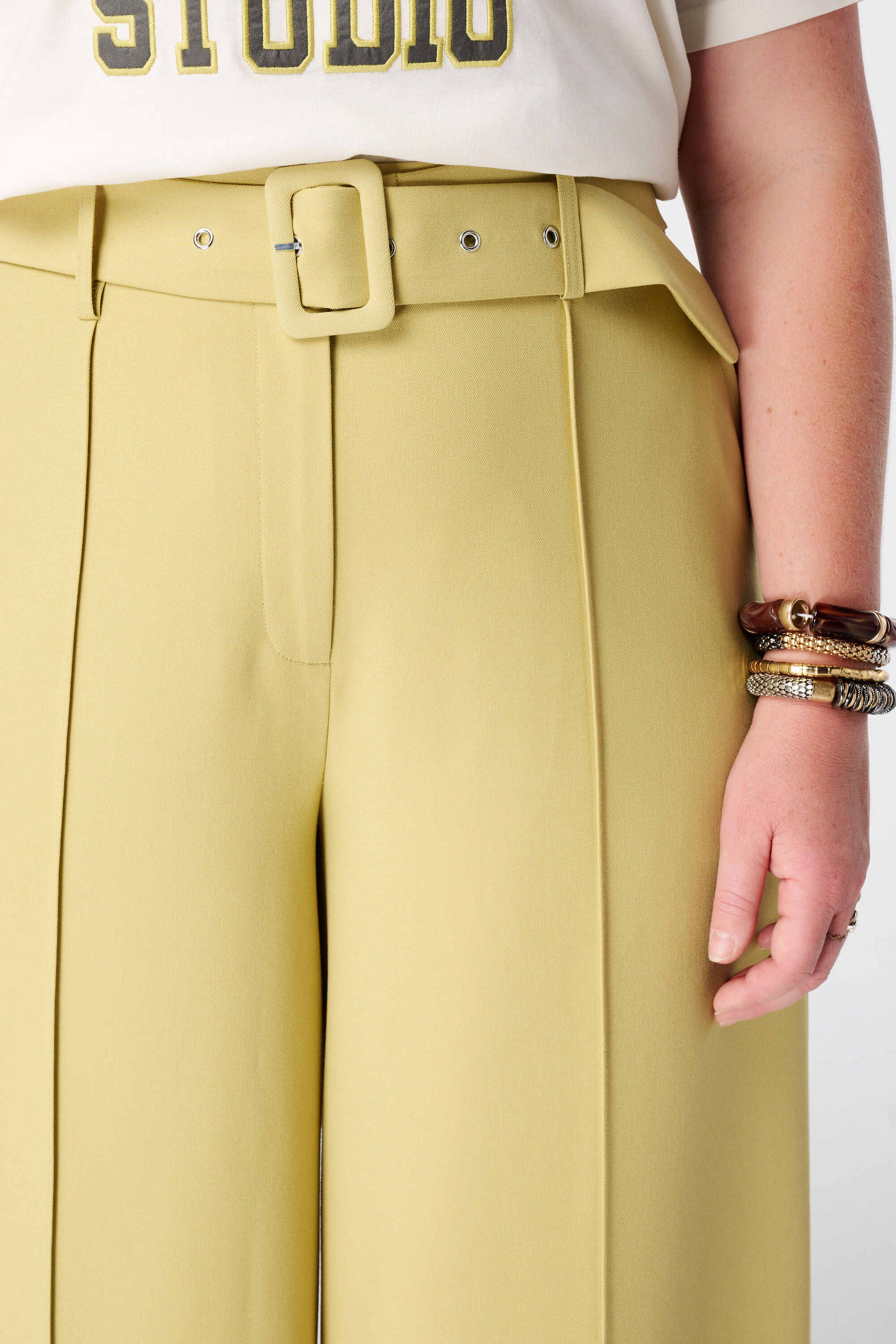 Wide leg pantalon met ceintuur image number 4