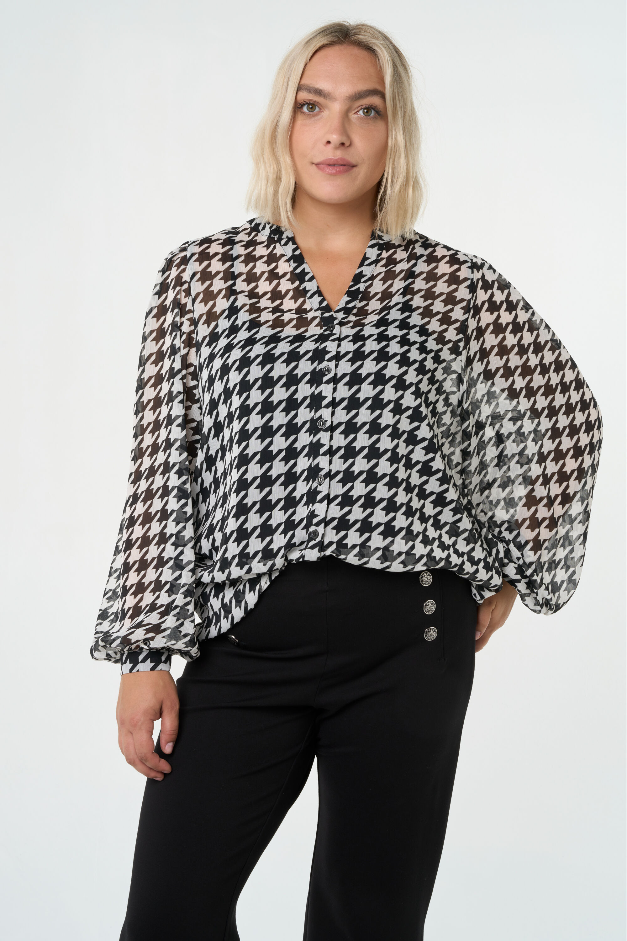 Blouse pied de poule femme deals