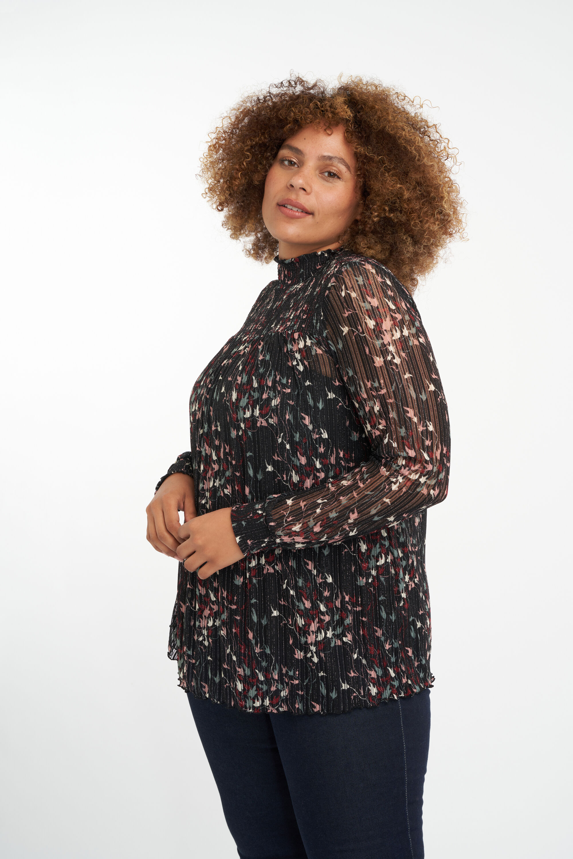 Semi-transparante top met print image number 6