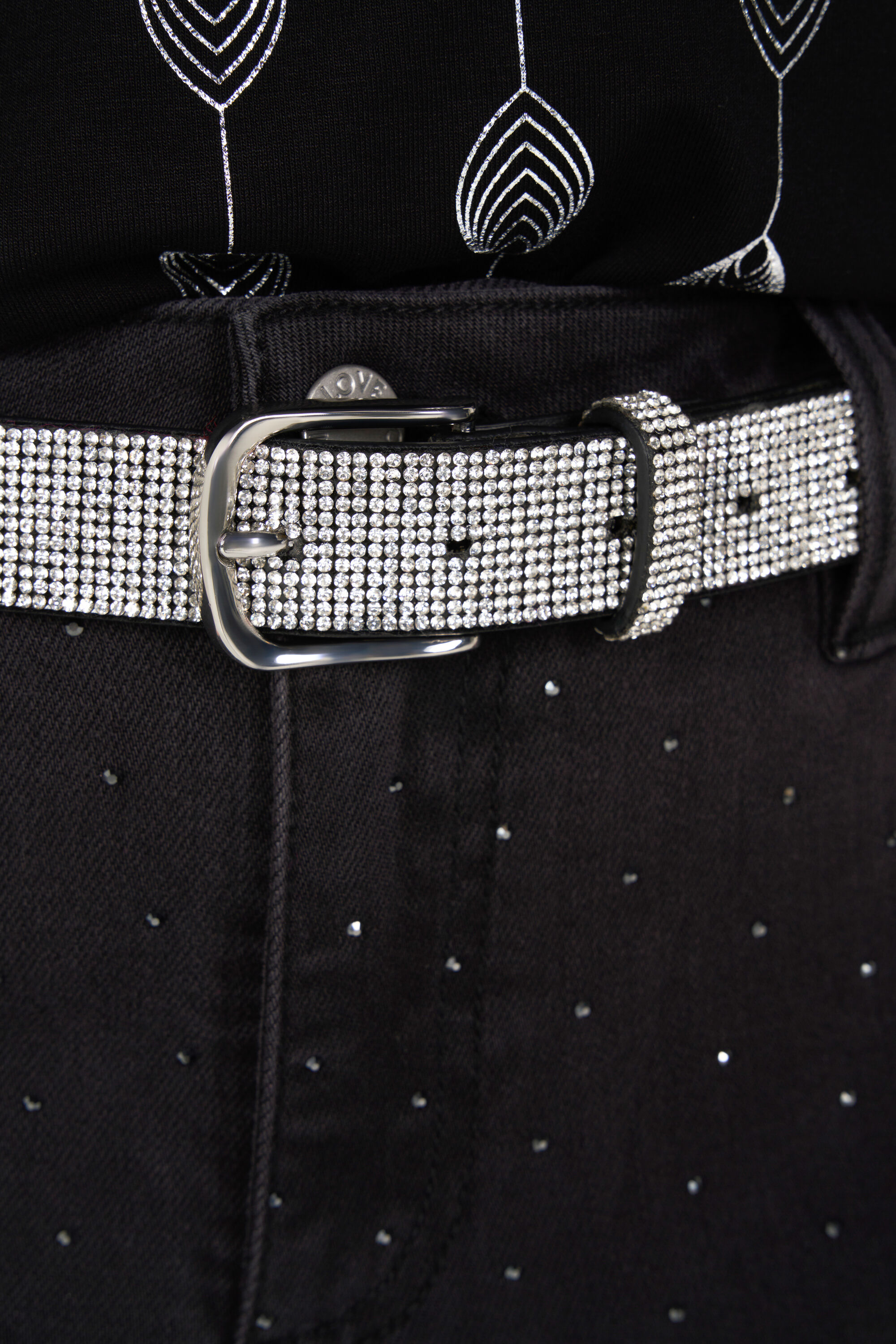 Femmes Ceinture en strass argente argent MS Mode