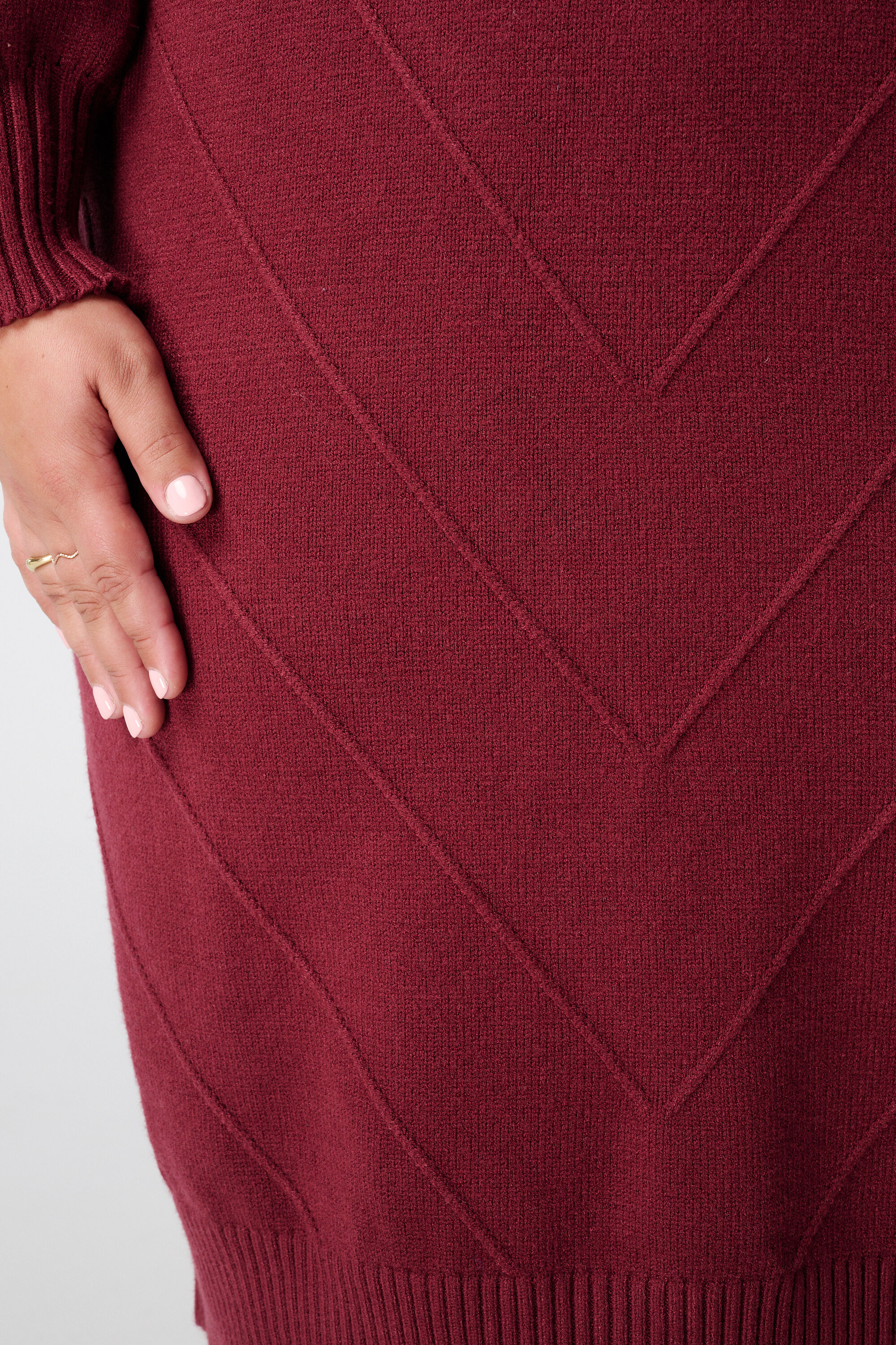 Robe tricot&eacute;e &agrave; manches ballon image number 6