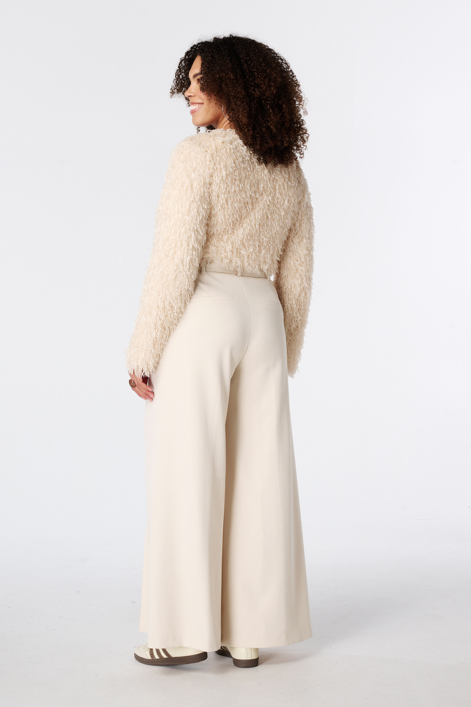 Wide leg pantalon met ceintuur image number 1