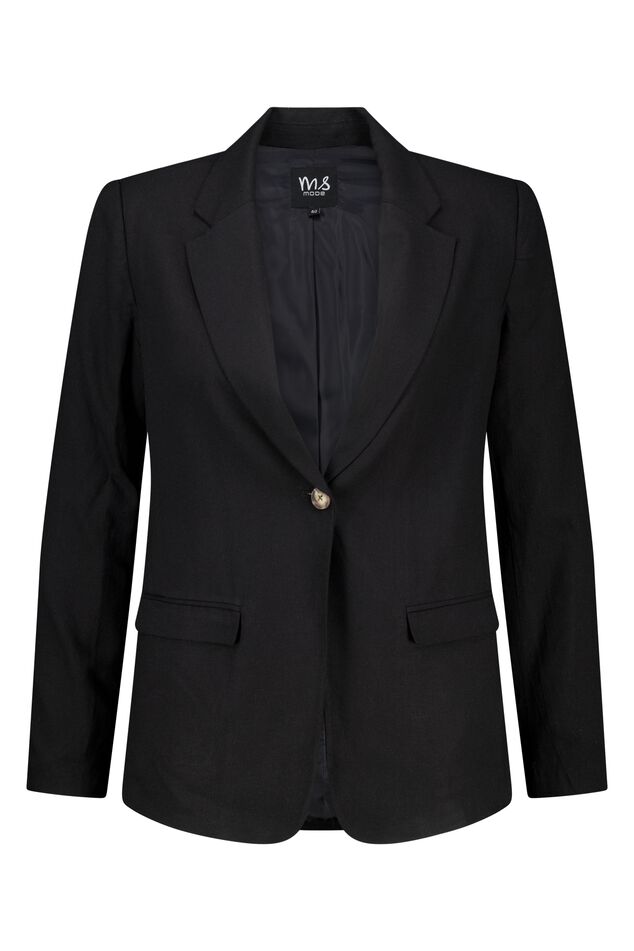 Rechtvallende blazer met linnen image number 1