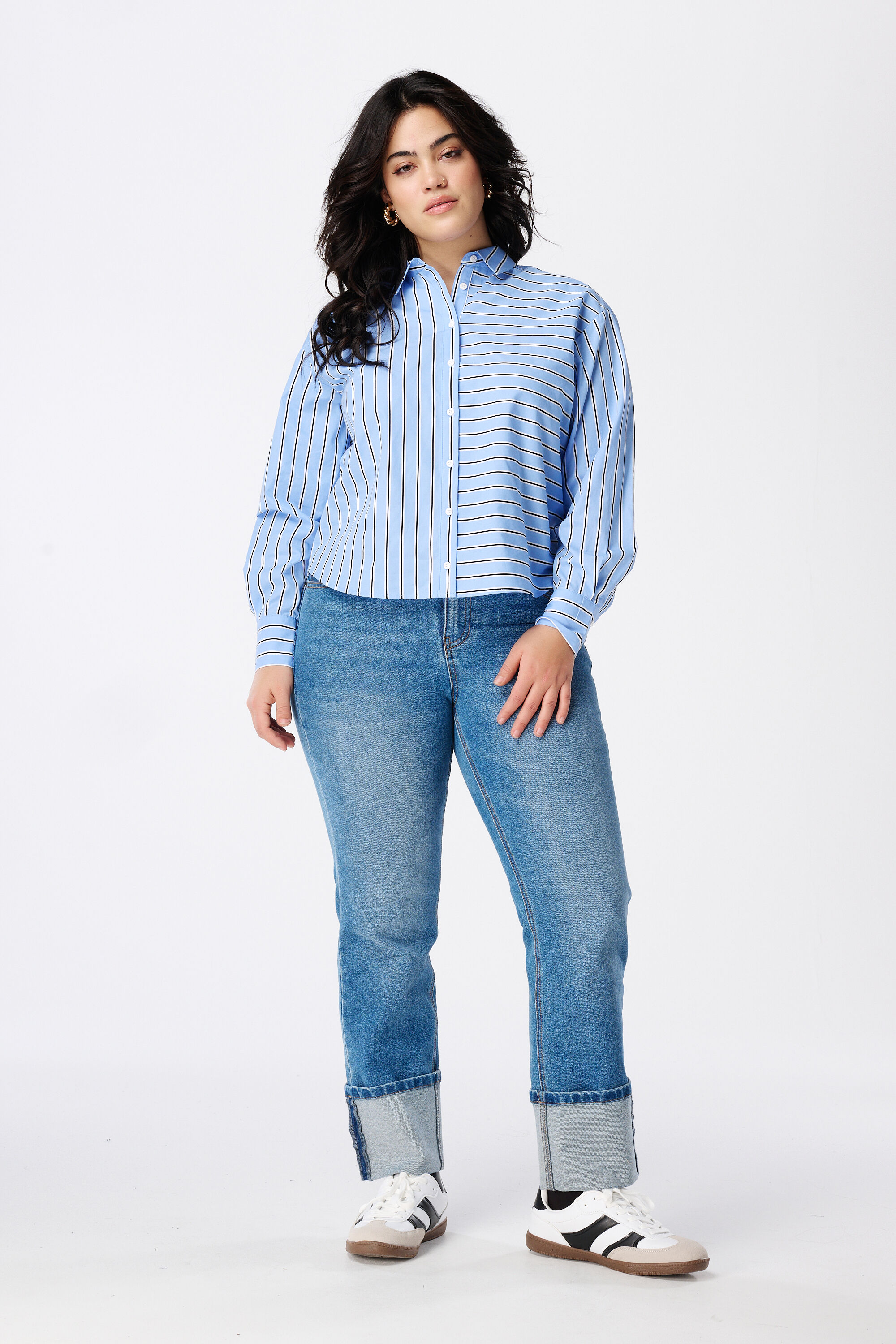 Korte blouse met strepen image number 5