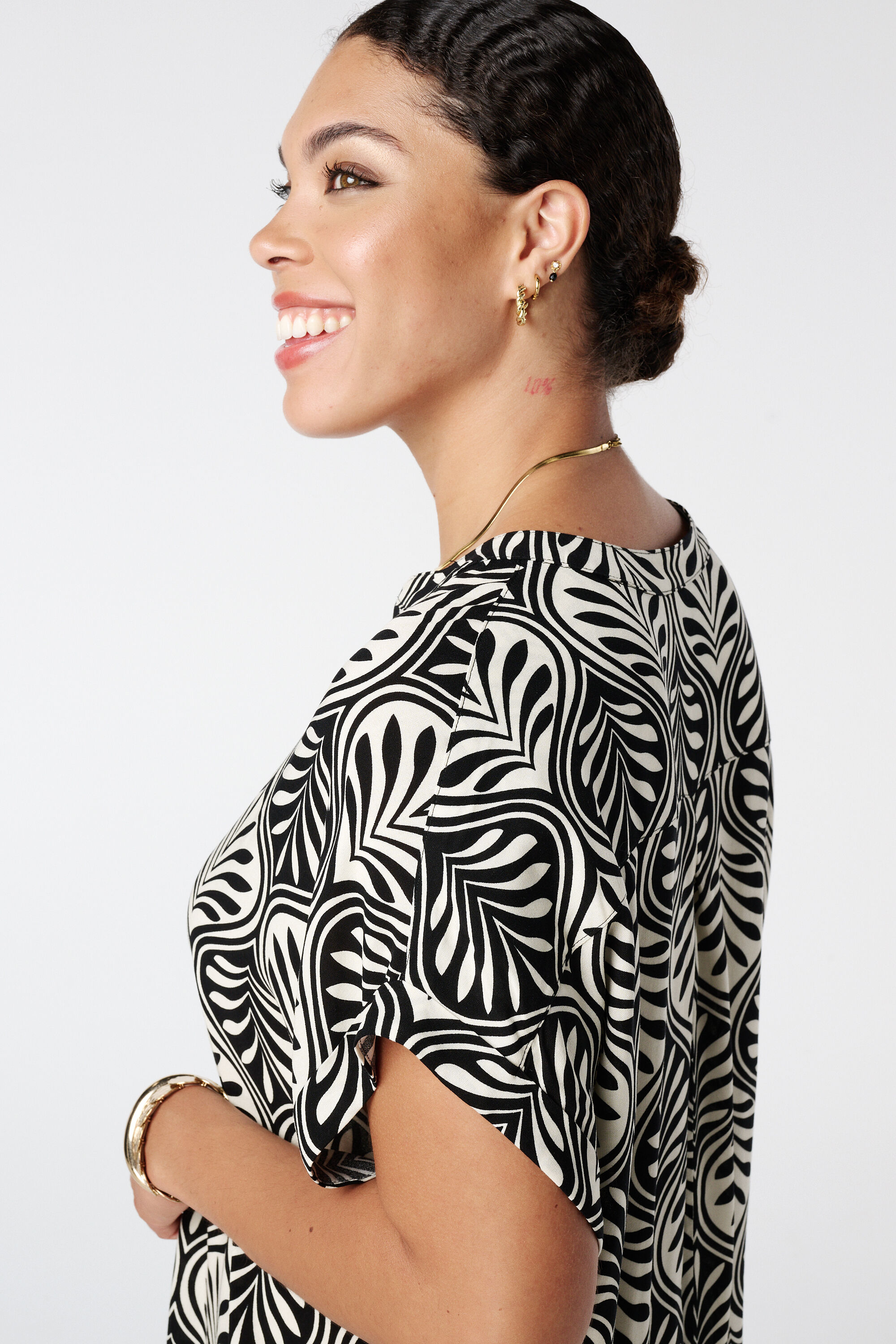 Robe midi &agrave; imprim&eacute; image number 4