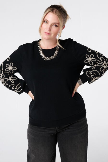 Sweater met broderie details Sweater met broderie details