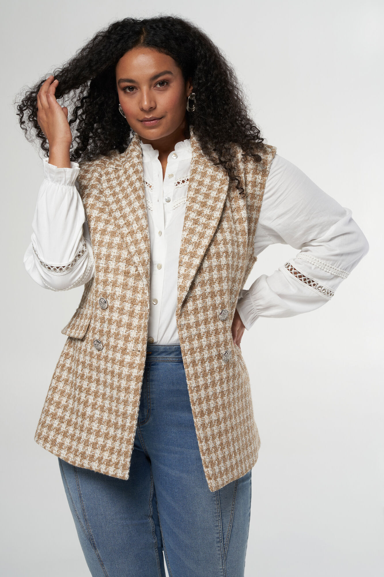 Gilet en tweed bicolore image number 6