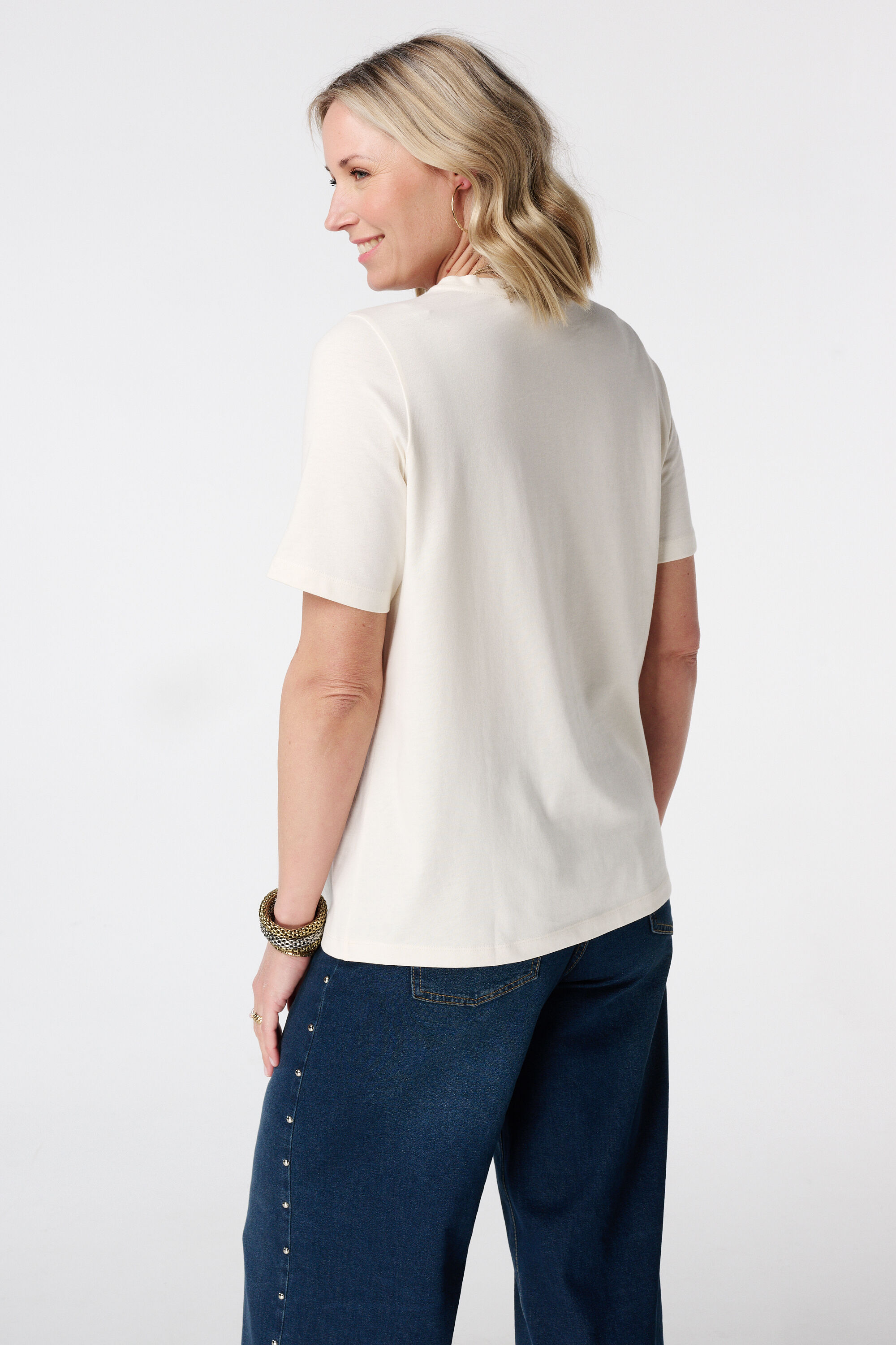 T-shirt avec imprim&eacute; dentelle image number 3