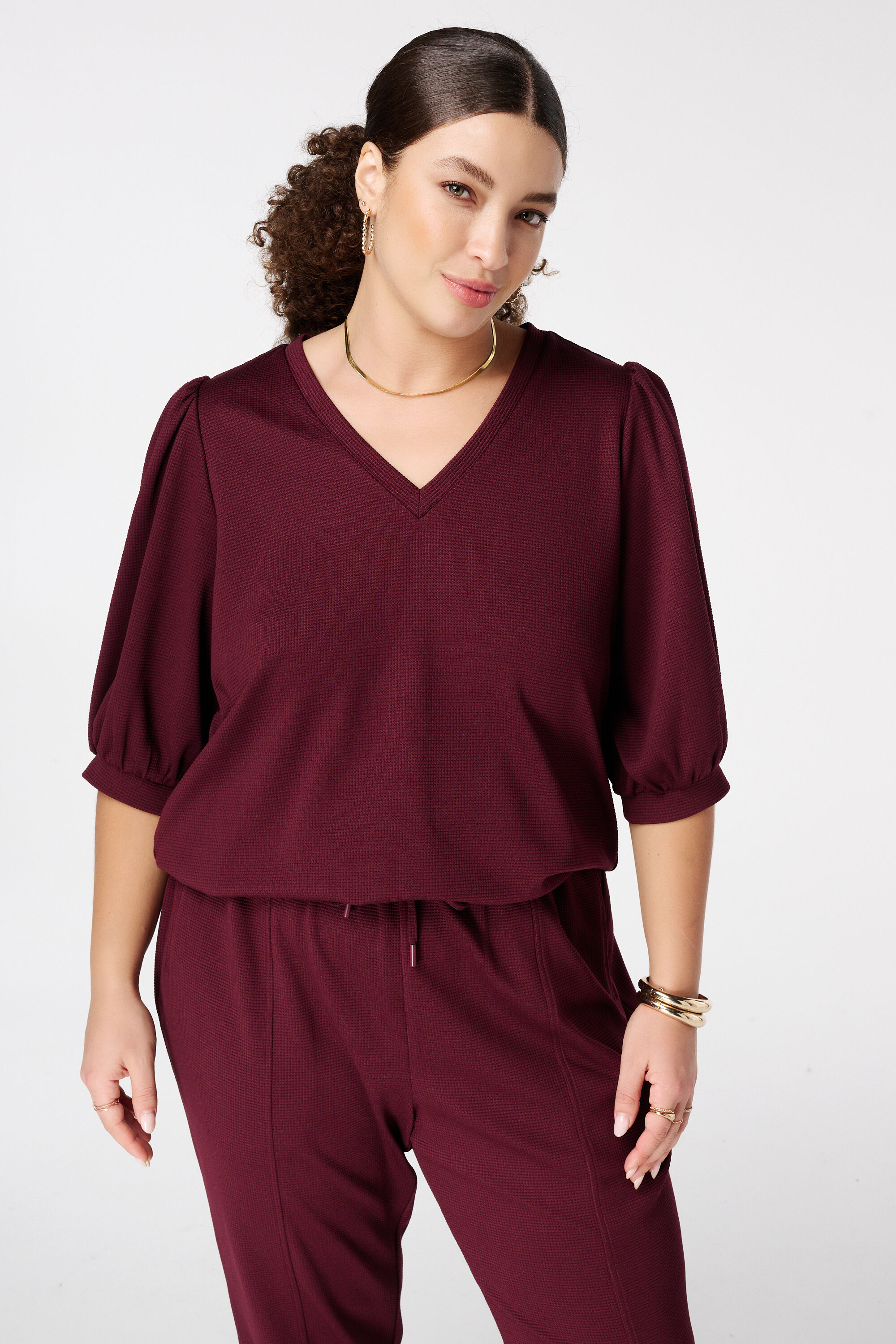 Top &agrave; manches bouffantes