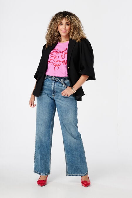 Wide leg jeans met riempje Wide leg jeans met riempje