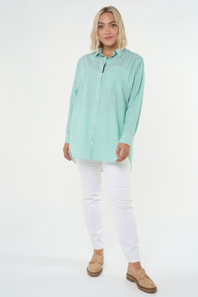 Ruimvallende blouse met strepen image number 5