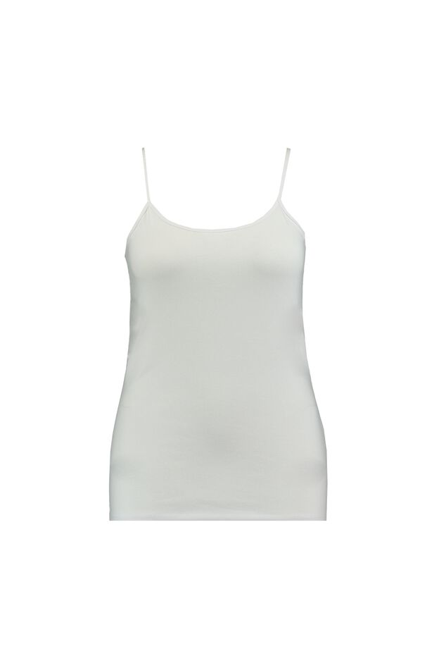 Katoenen singlet met spaghettibandjes image number 1