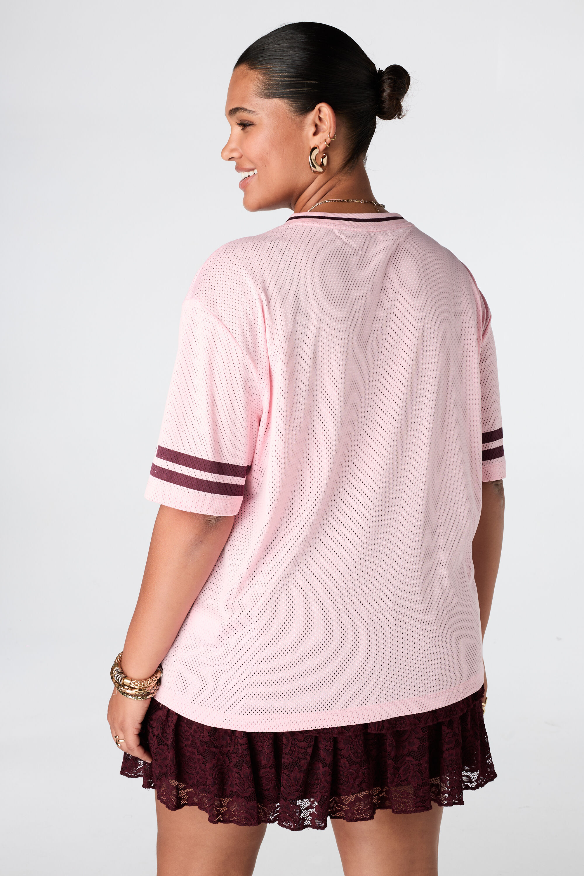 Oversized jersey met sportieve print image number 1
