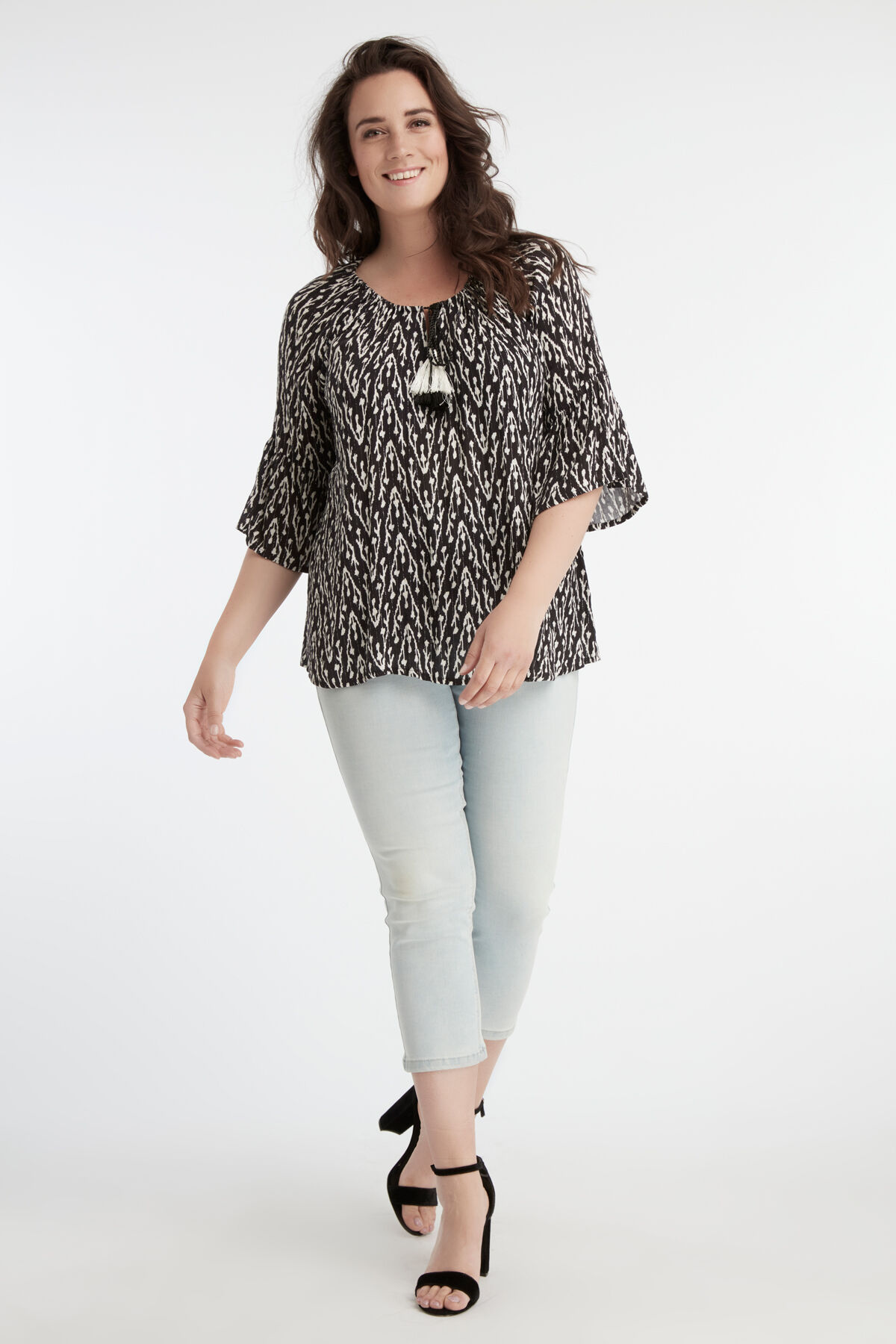 Chemisier &agrave; manches cloche image number 5